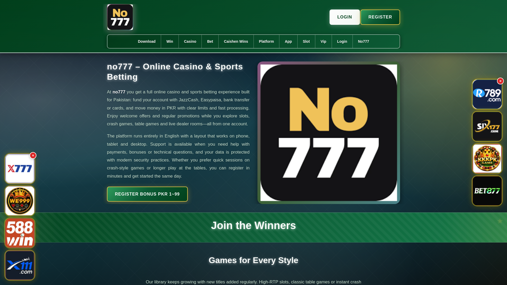 website screenshot of https://no777salam.com/