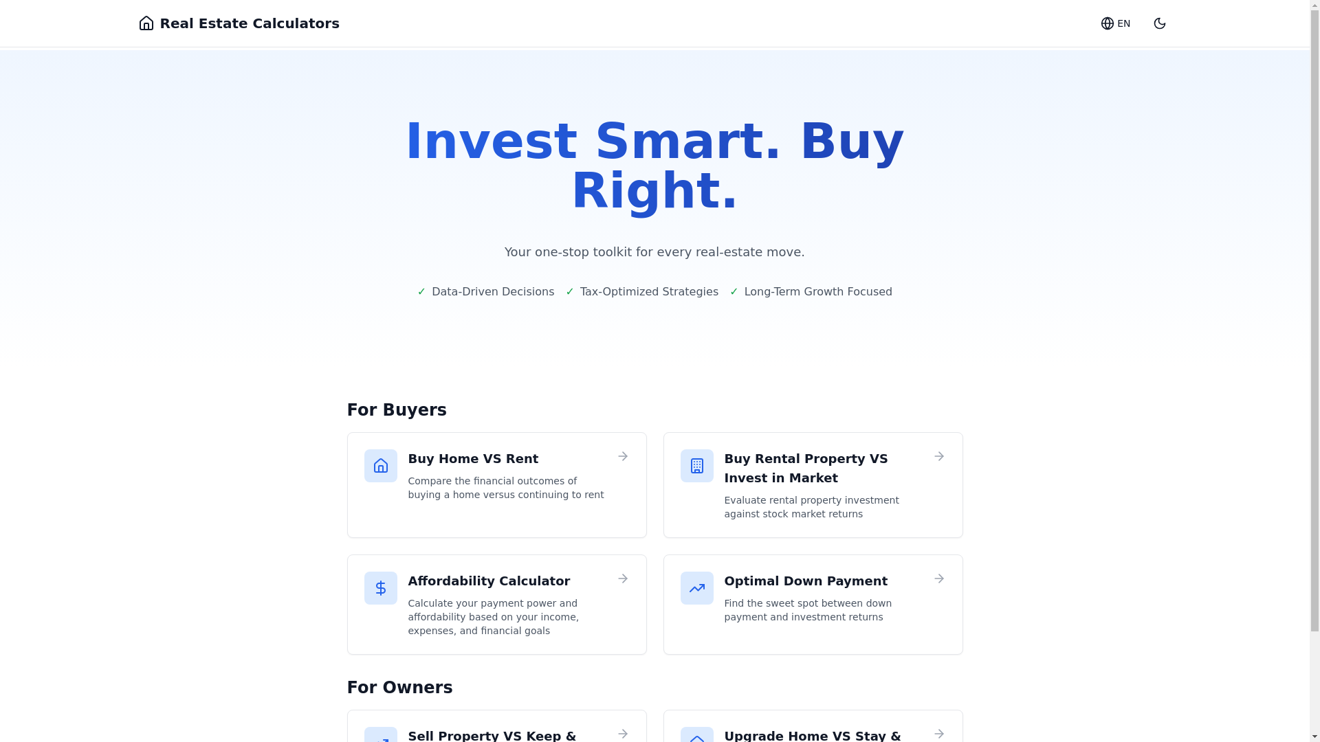 website screenshot of https://realestatecalc.app/