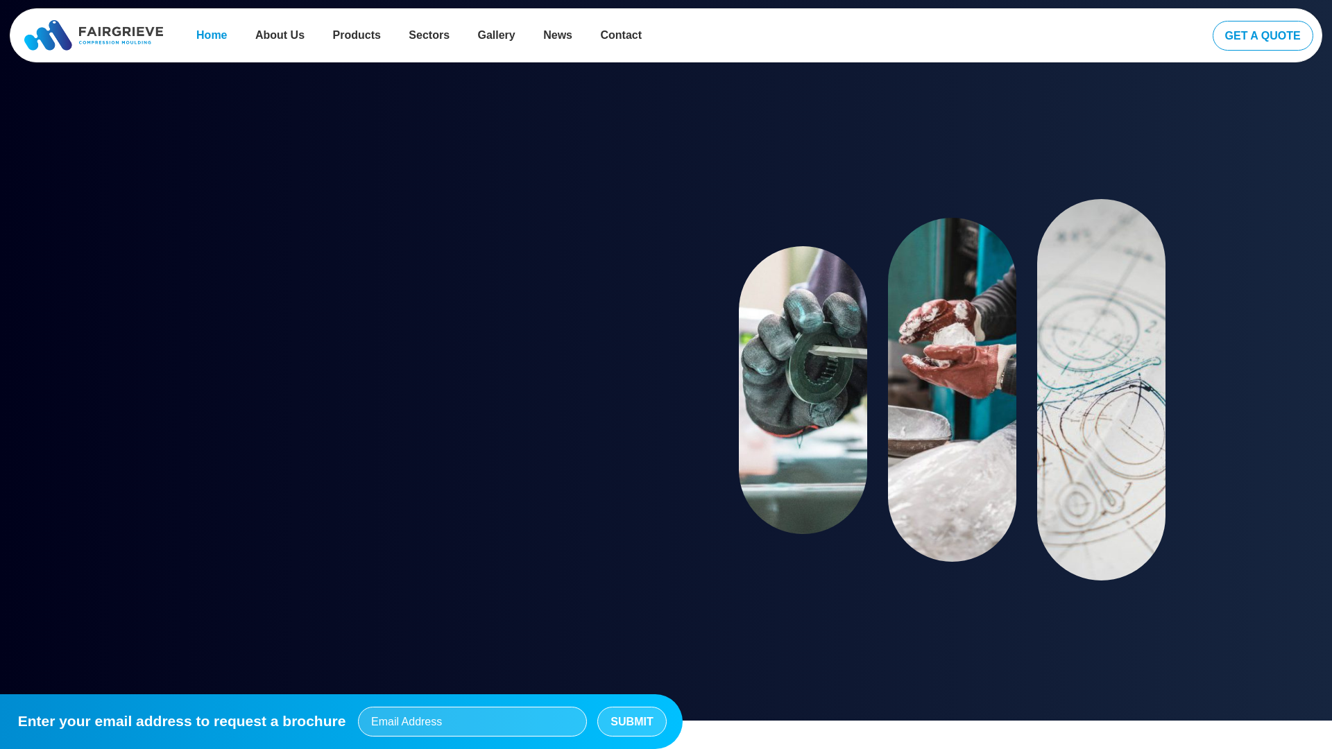 website screenshot of https://fairgrievescompressionmoulding.com/