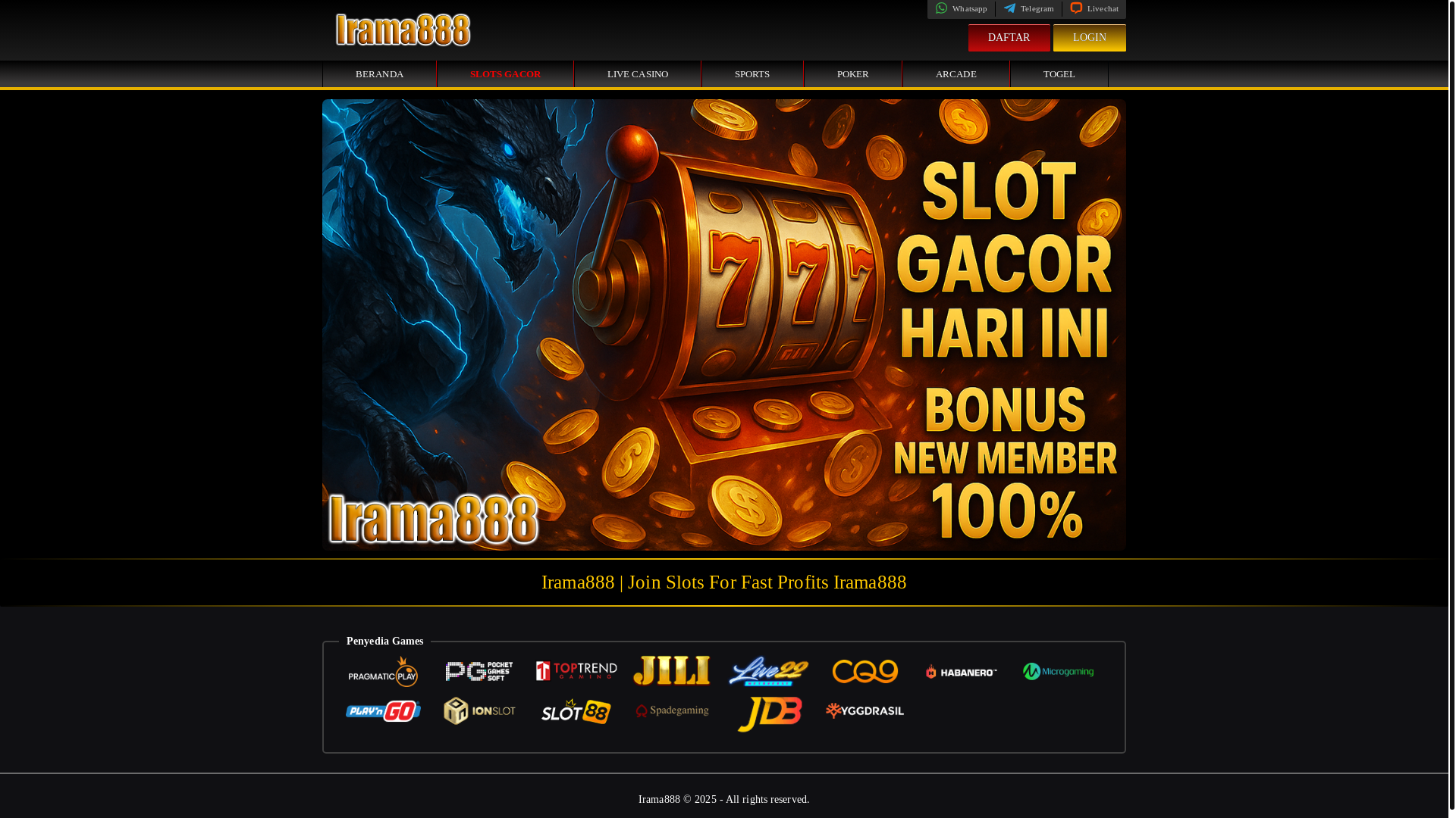 website screenshot of https://irama888.org/