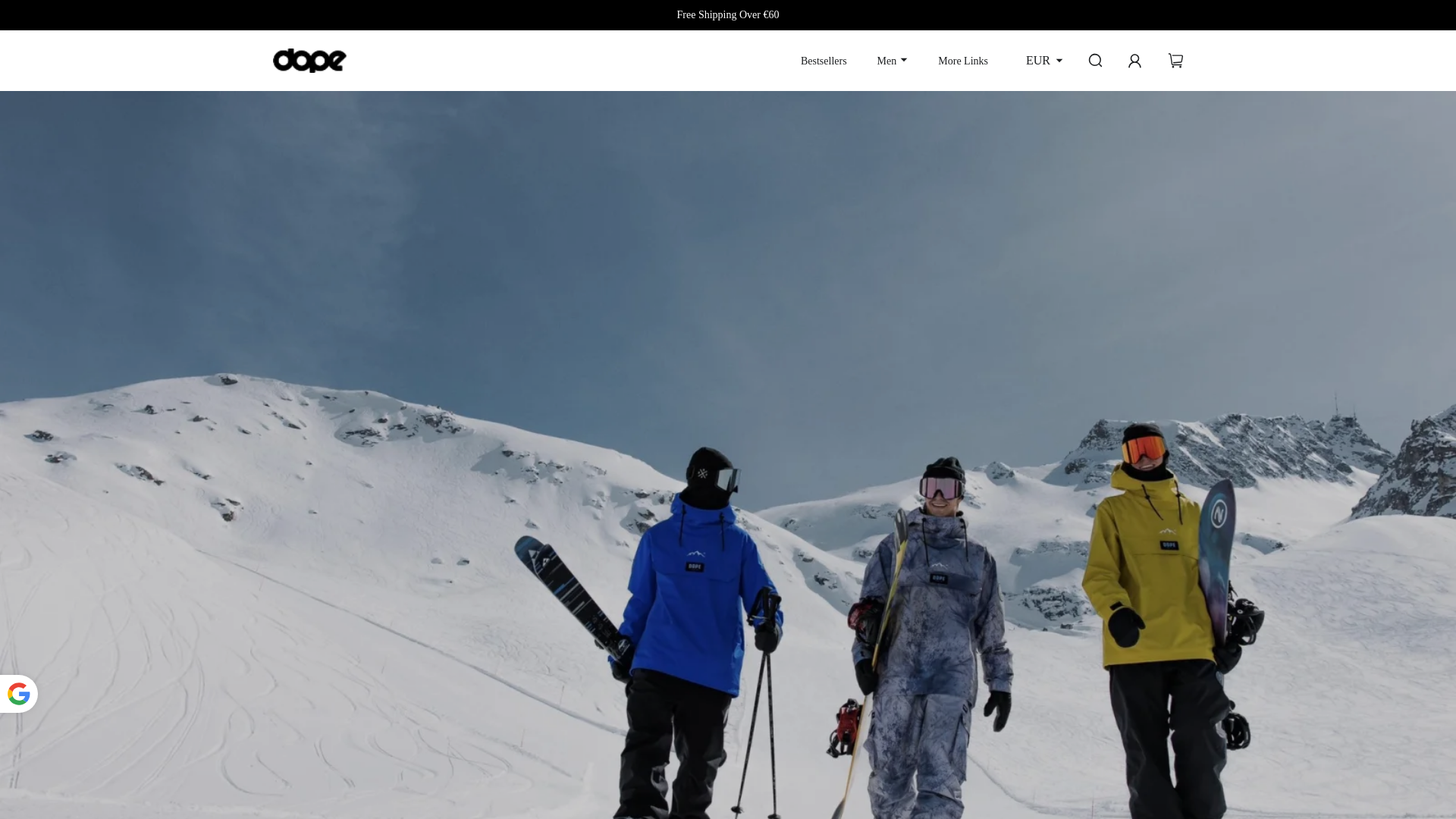 website screenshot of https://dopesnow-cc.com