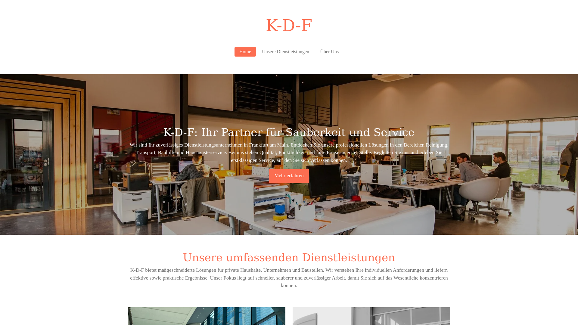 website screenshot of https://kdf-dienstleistungen.de