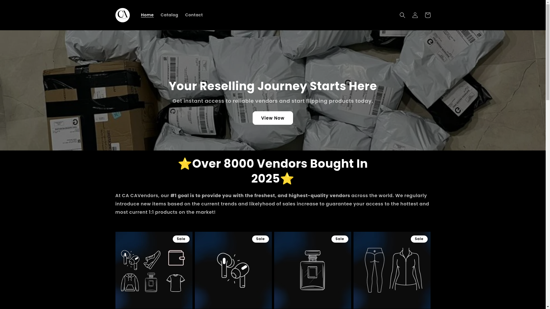 website screenshot of https://cavendors.shop/