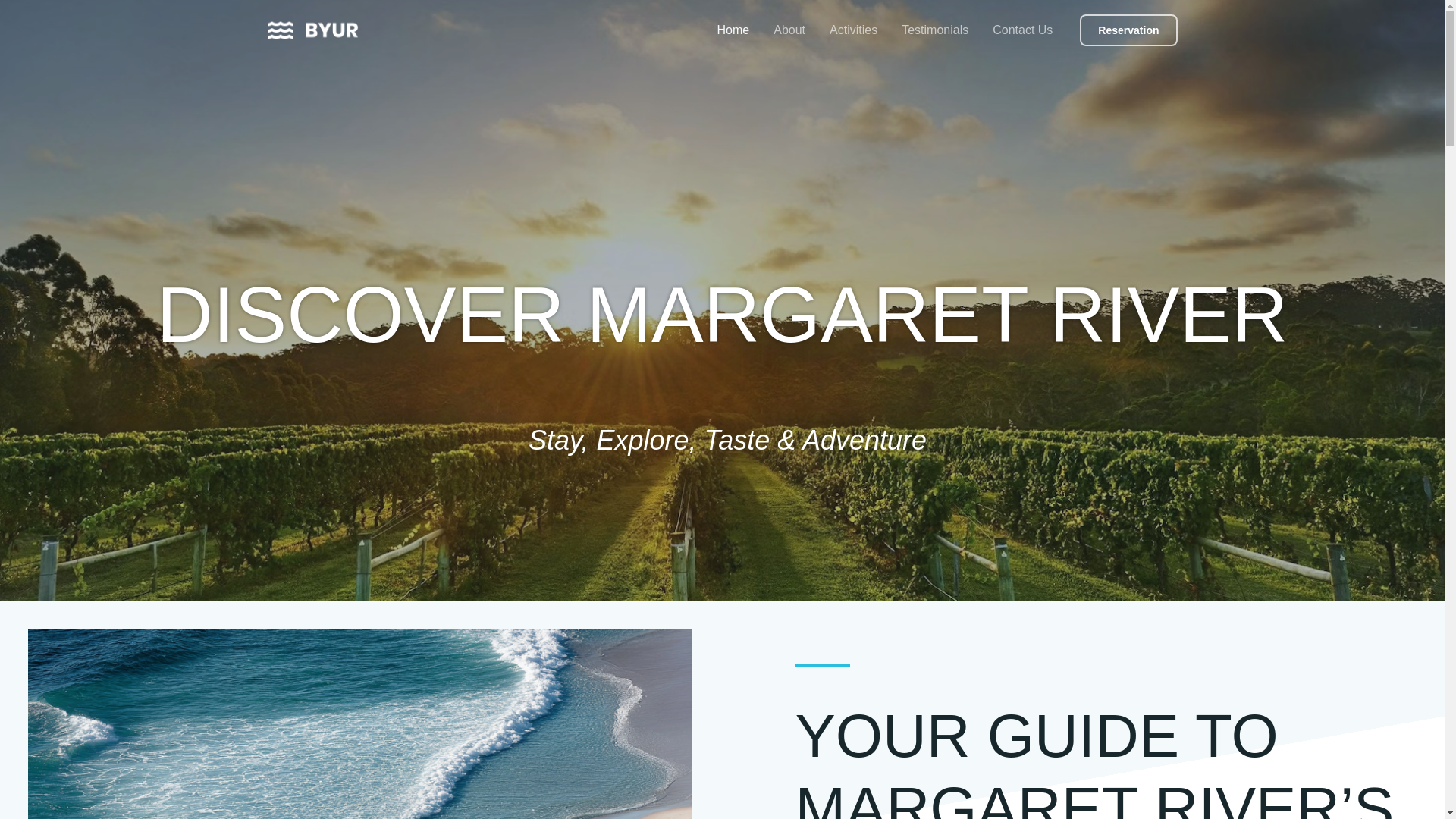 website screenshot of https://visitmargaretriver.au/