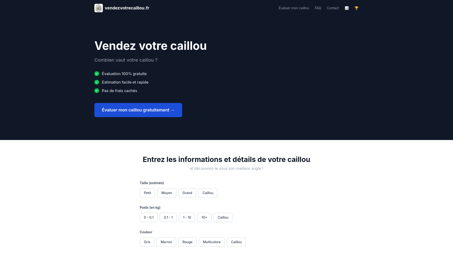 website screenshot of https://vendezvotrecaillou.fr/