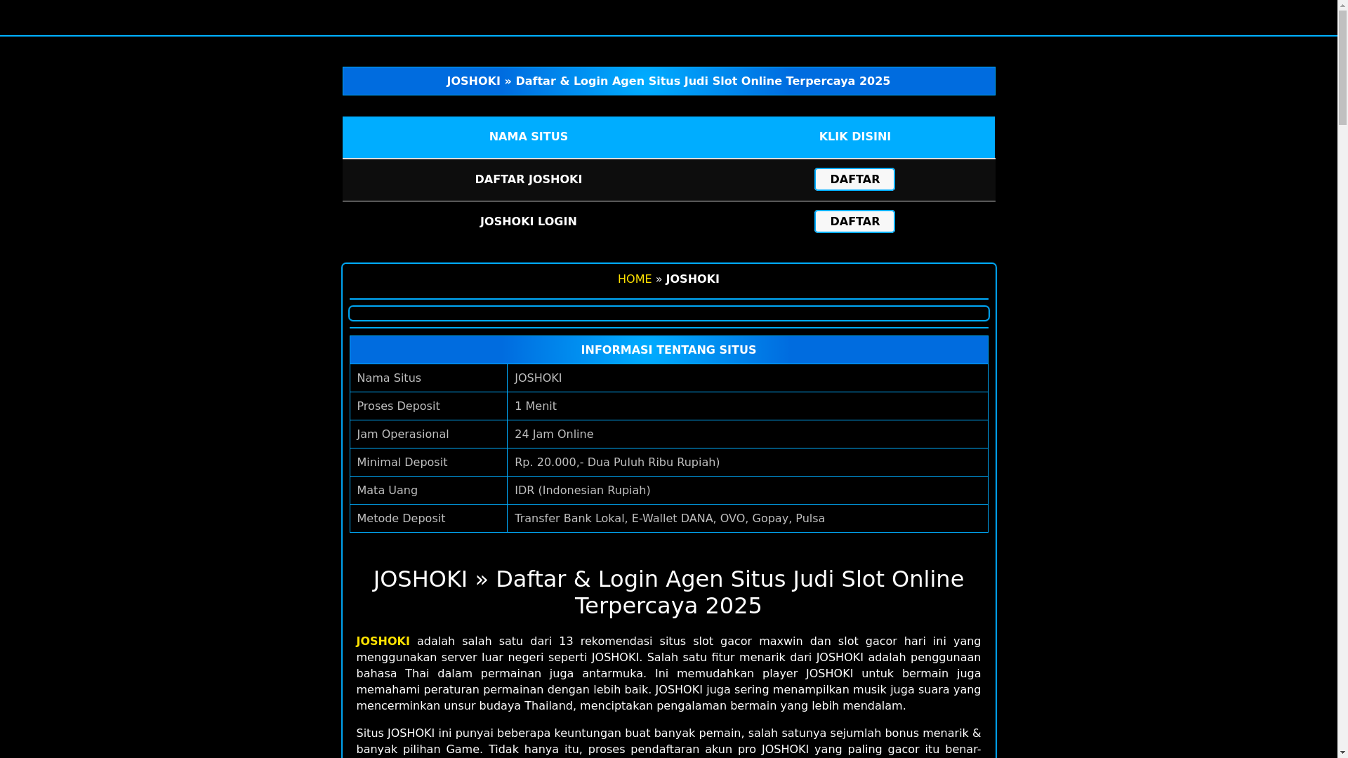 website screenshot of https://joshokiesakipkendari.pages.dev/