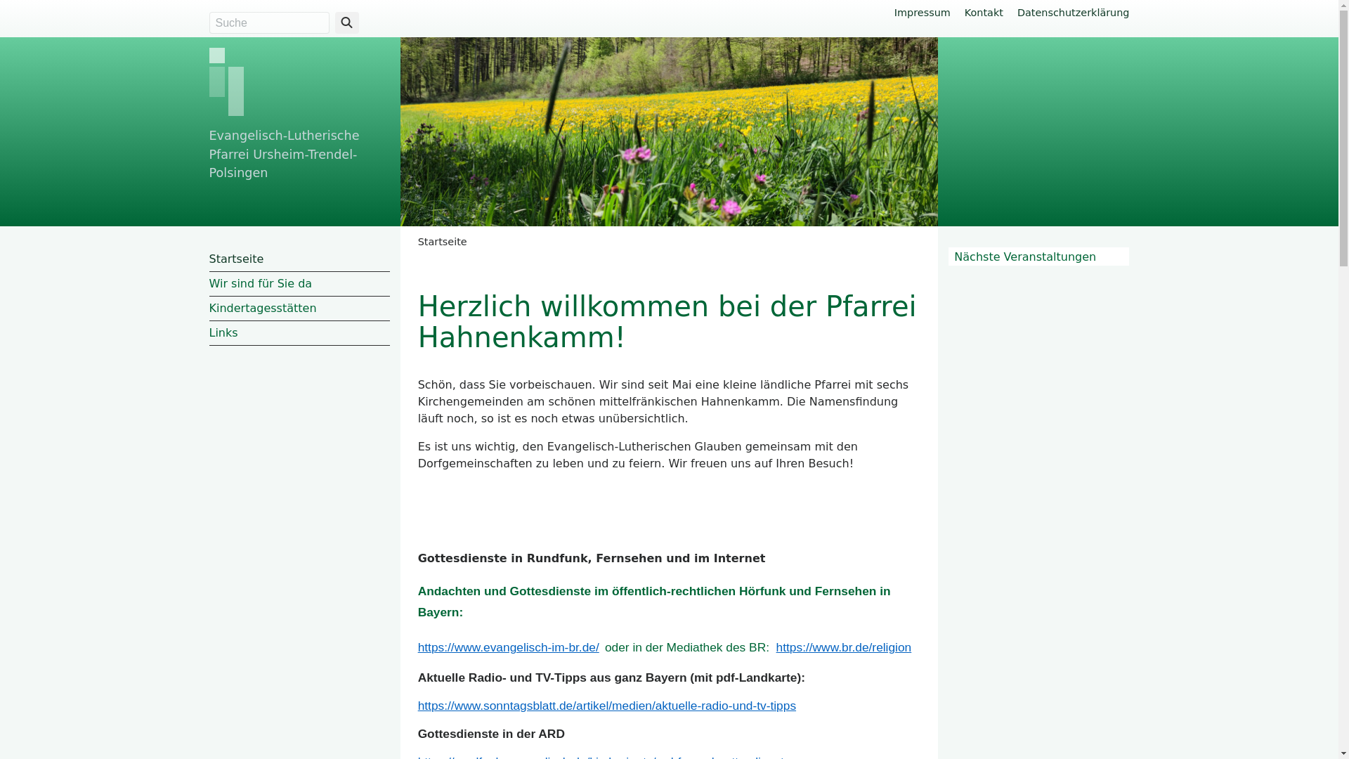 website screenshot of https://pfarrei-hahnenkamm.de/