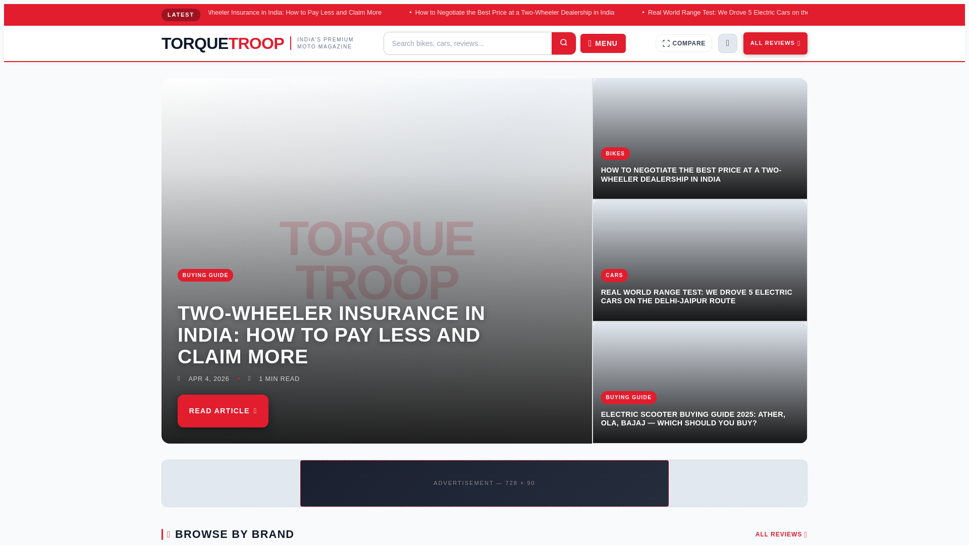 website screenshot of https://torquetroop.com