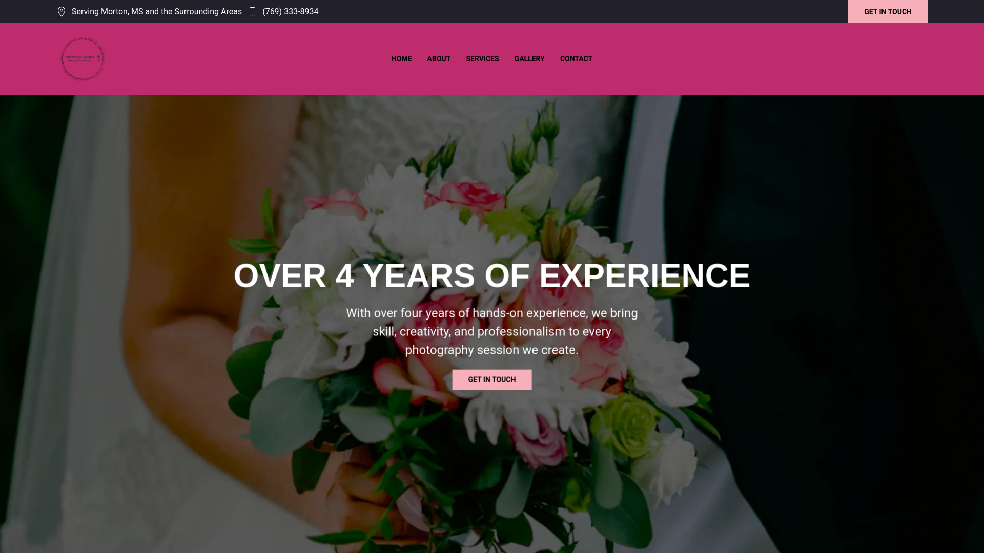 website screenshot of https://memorylanecaptures.com/