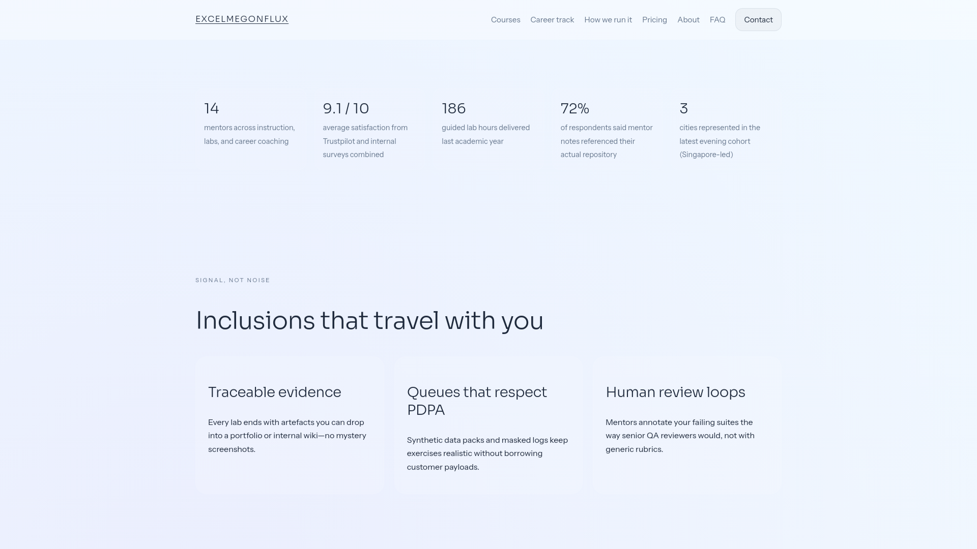website screenshot of https://excelmegonflux.pro/