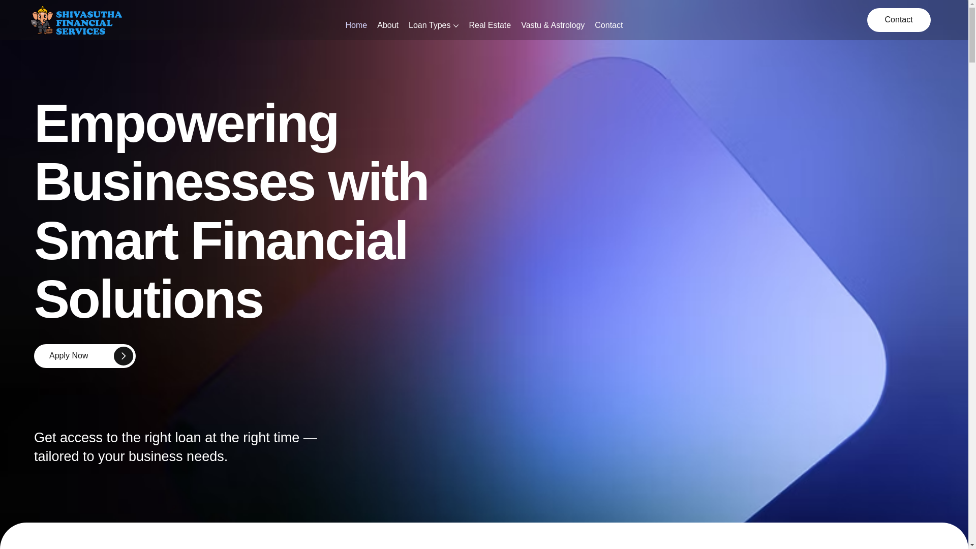 website screenshot of https://shivasuthafinancialservices.com/