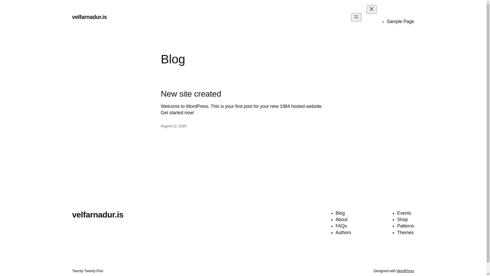 website screenshot of https://velfarnadur.is/