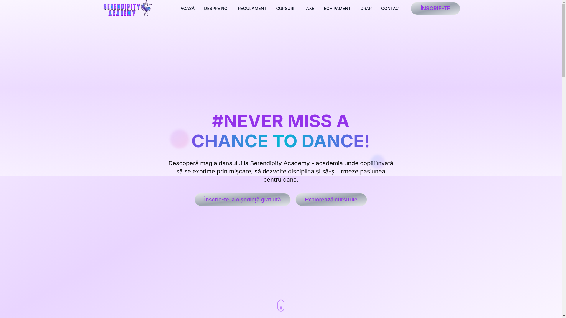 website screenshot of https://serendipity-academy.ro/