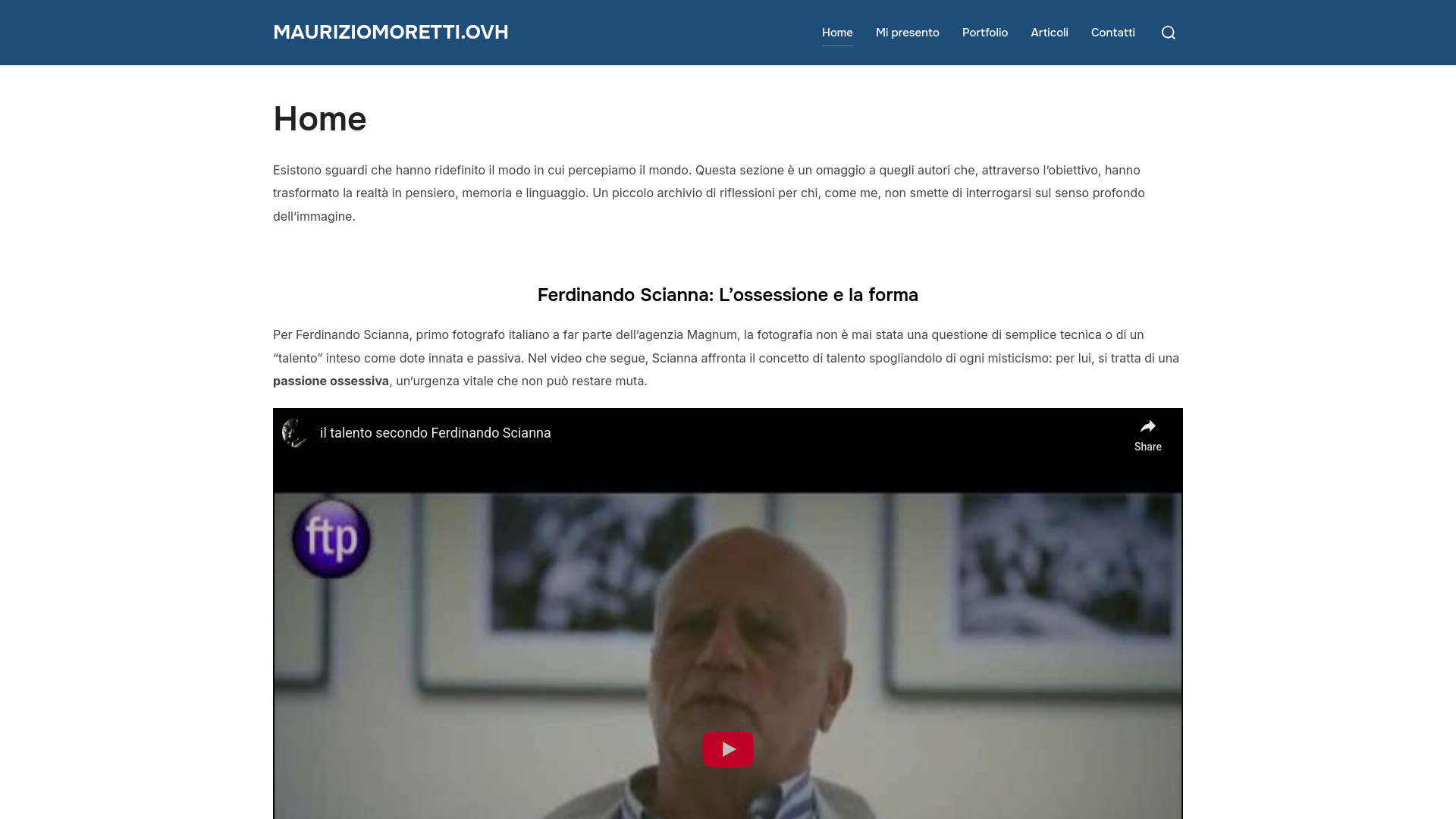 website screenshot of https://mauriziomoretti.ovh/