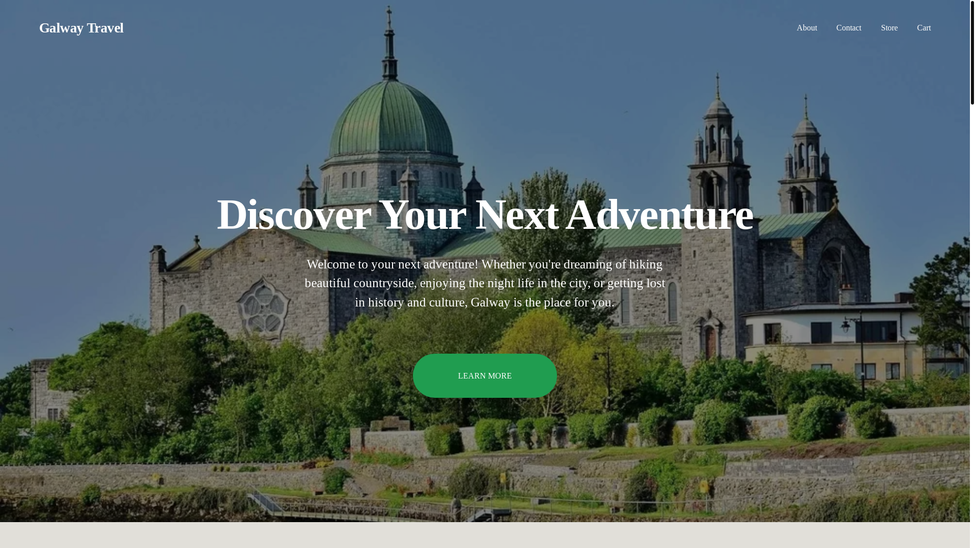 website screenshot of https://galway-travel.com/
