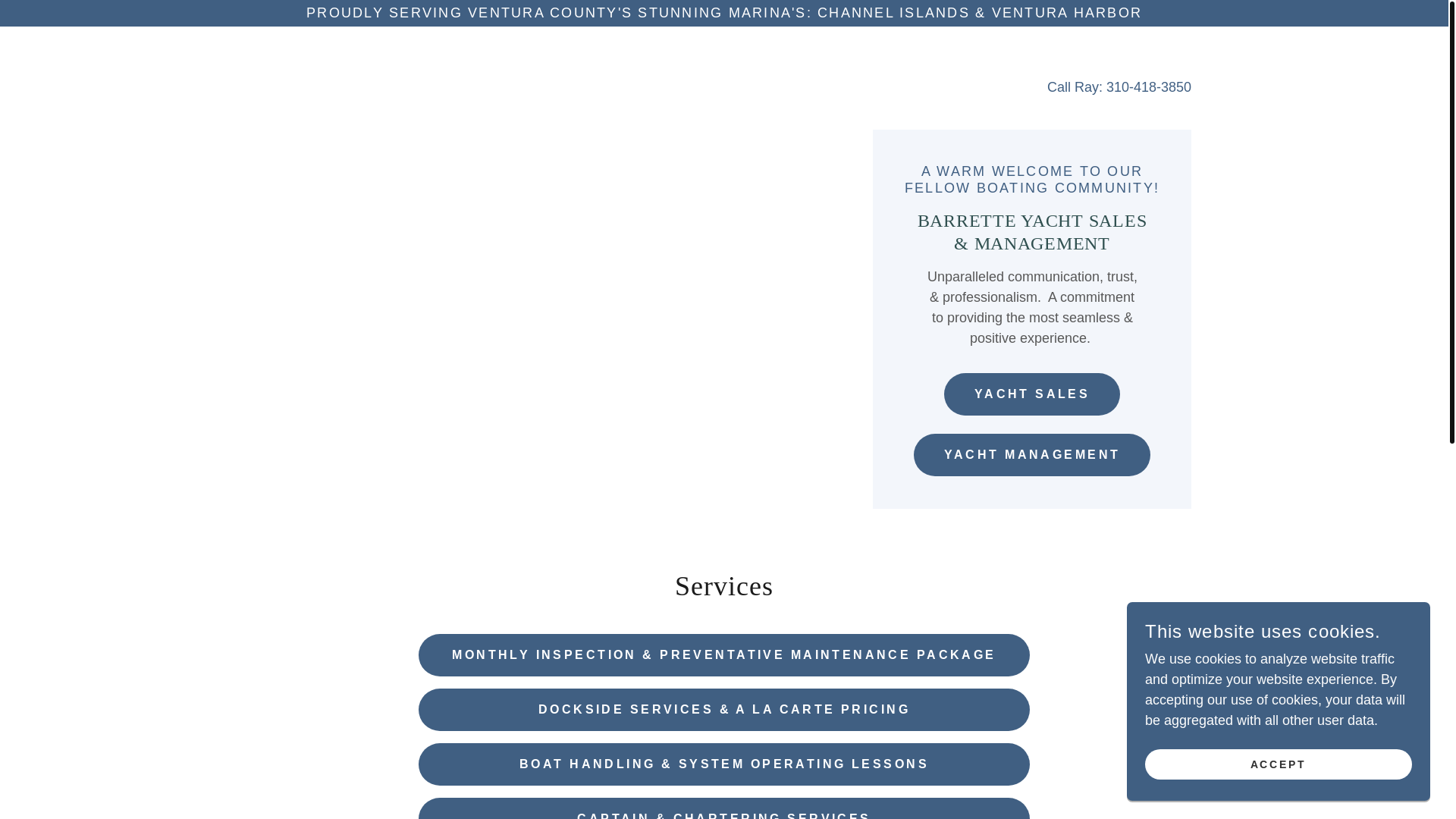 website screenshot of https://barretteyachtsalesandmanagement.com/