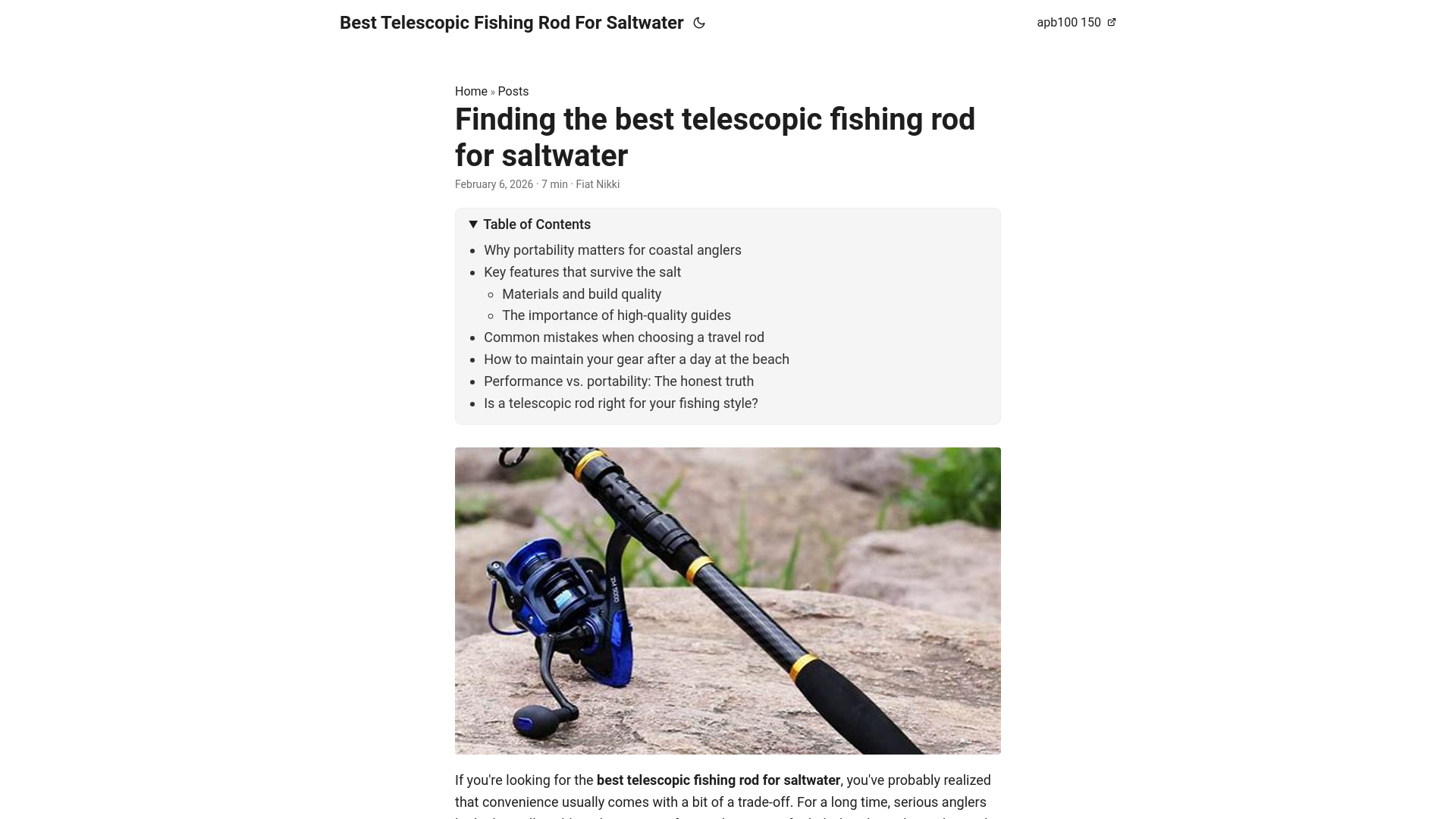 website screenshot of https://best-telescopic-fishing-rod-for-saltwater.pages.dev/