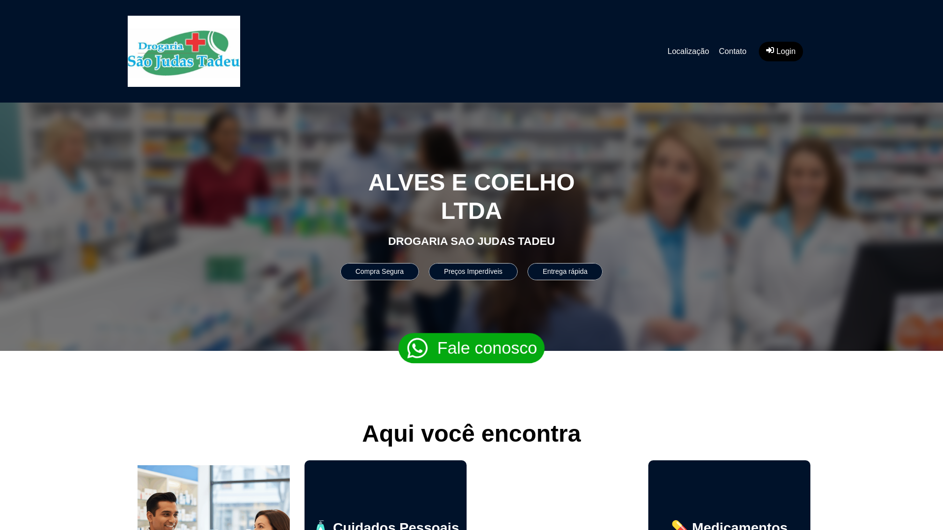 website screenshot of https://drogasaojudastadeu.com.br/