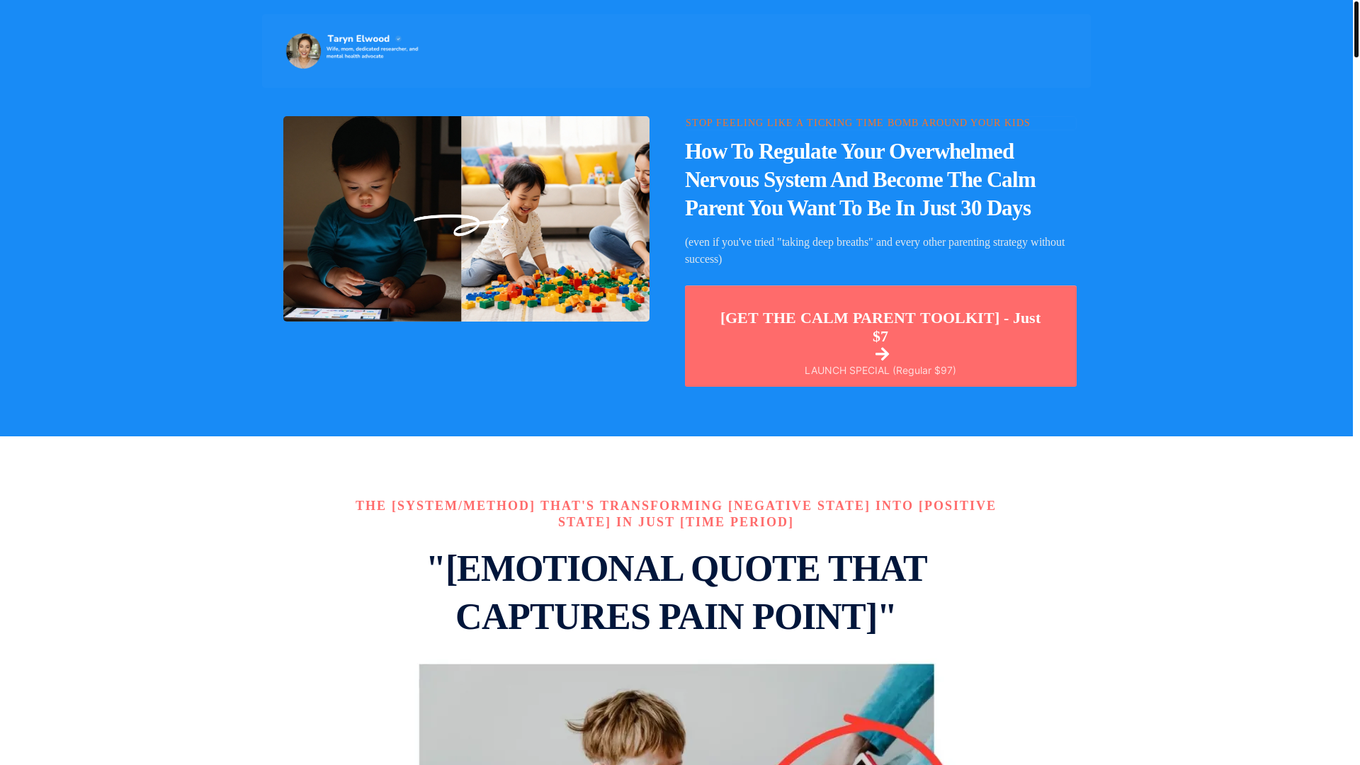 website screenshot of https://tarynelwood.com/