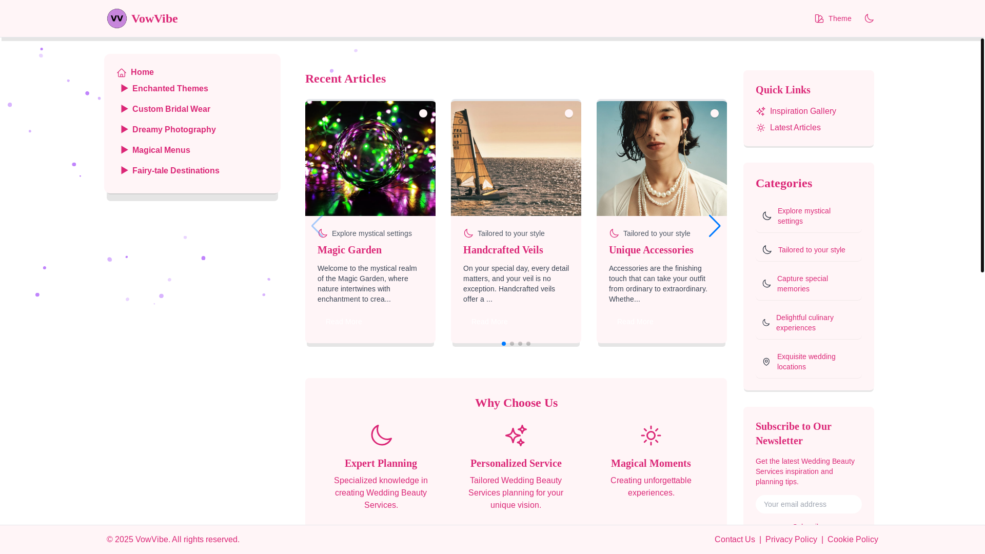 website screenshot of https://matrimonymatters.beauty/