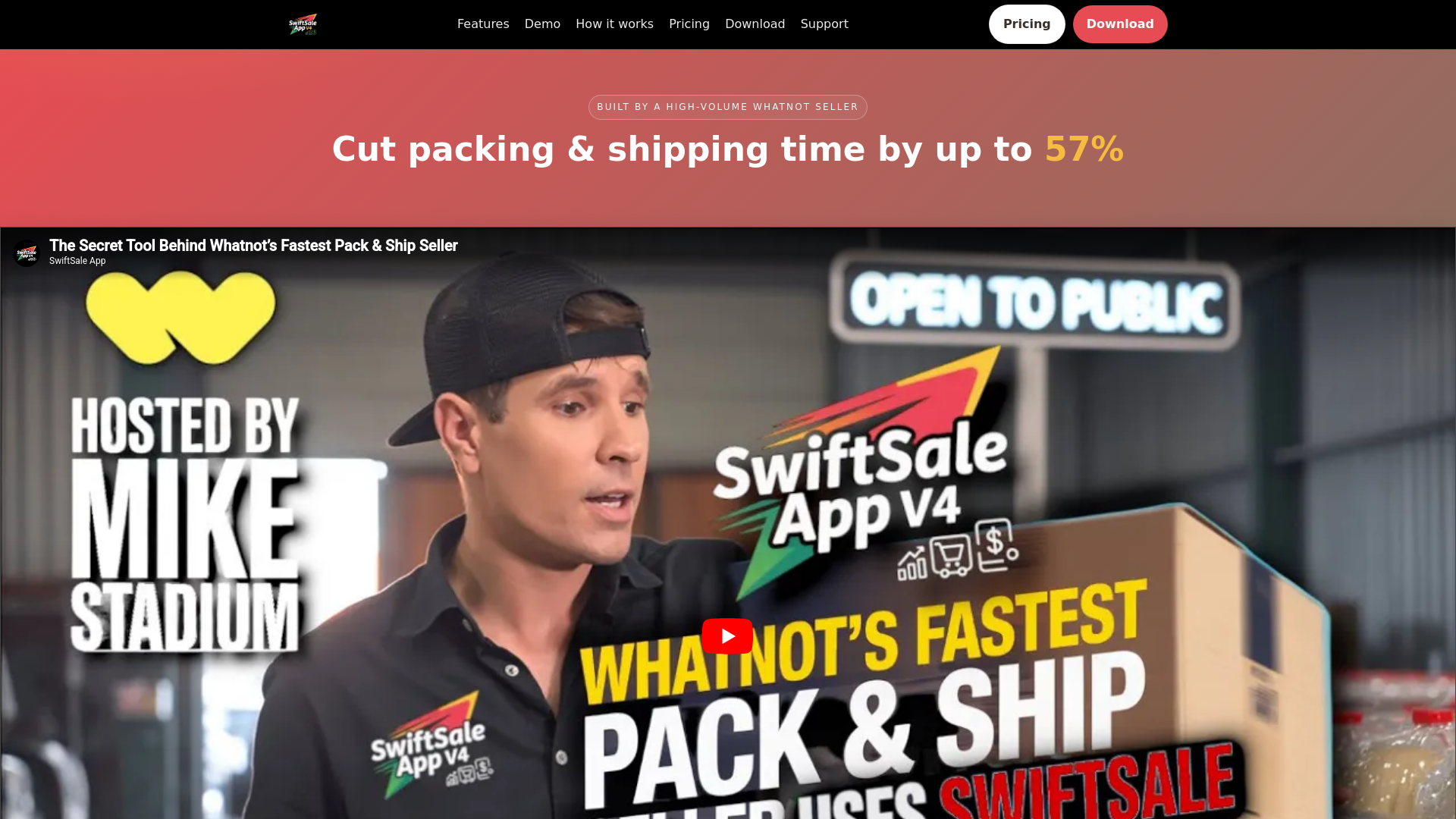 website screenshot of https://swiftsaleapp-site.pages.dev/