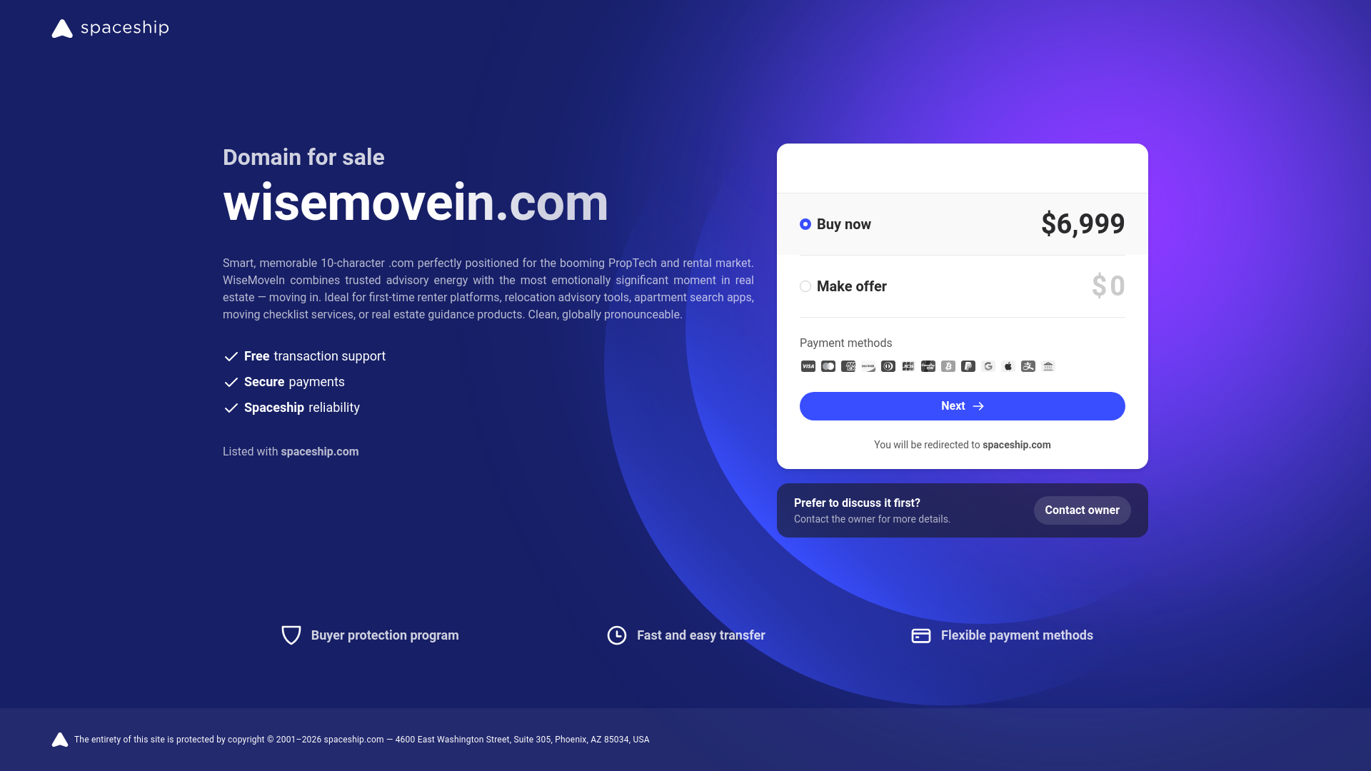 website screenshot of https://wisemovein.com/