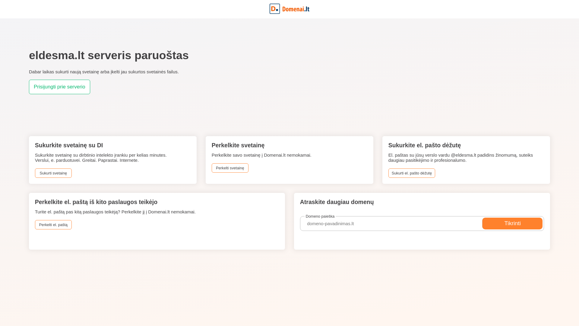 website screenshot of https://eldesma.lt