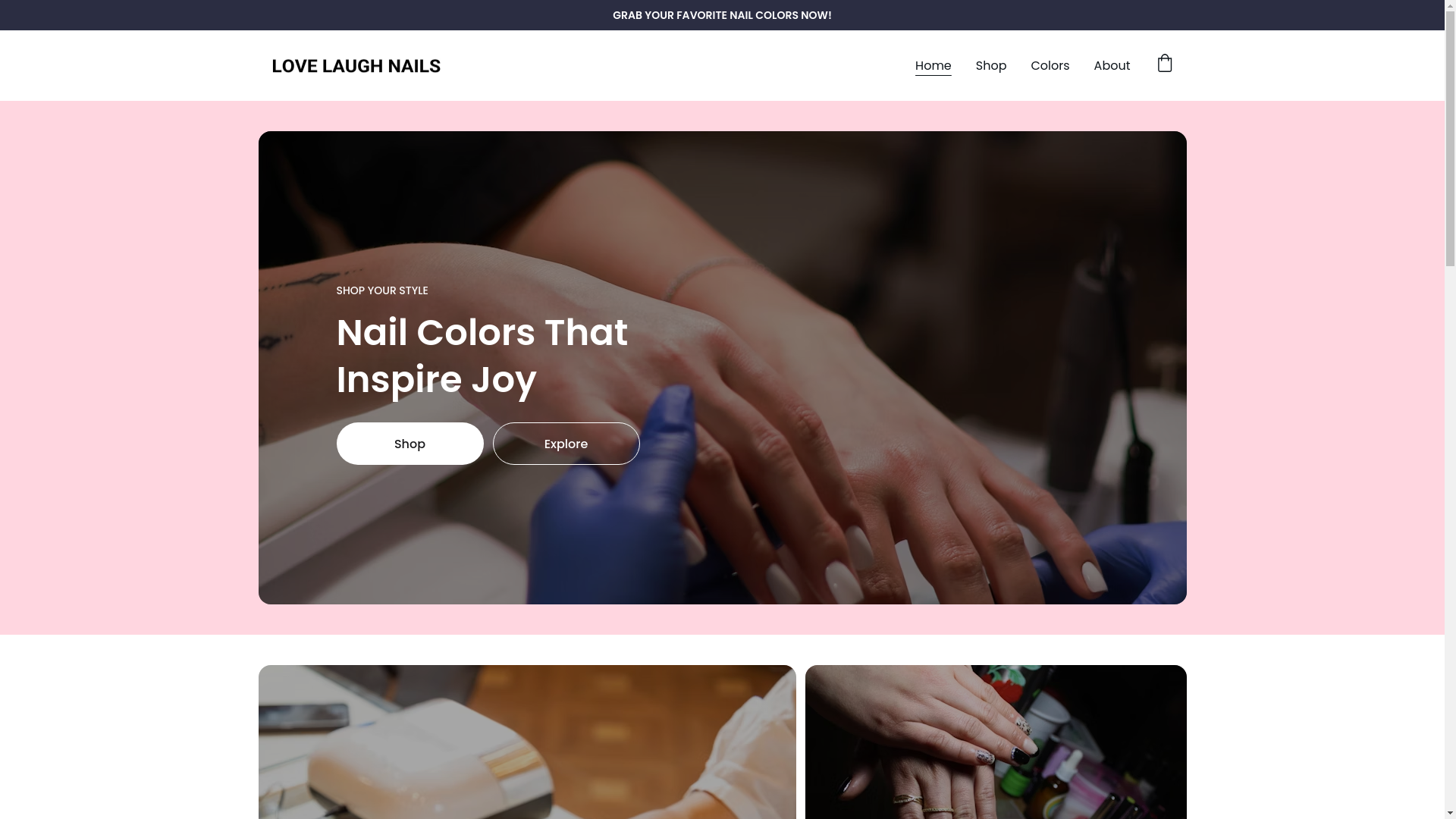 website screenshot of https://lovelaughnails.com/