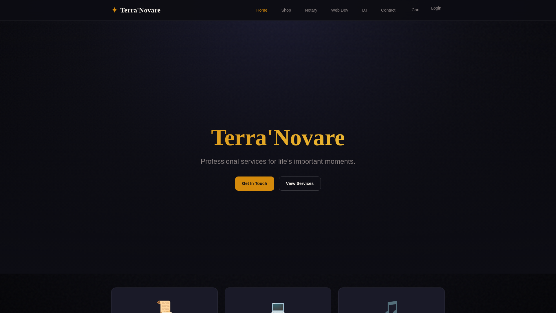 website screenshot of https://terranovare-site.pages.dev/