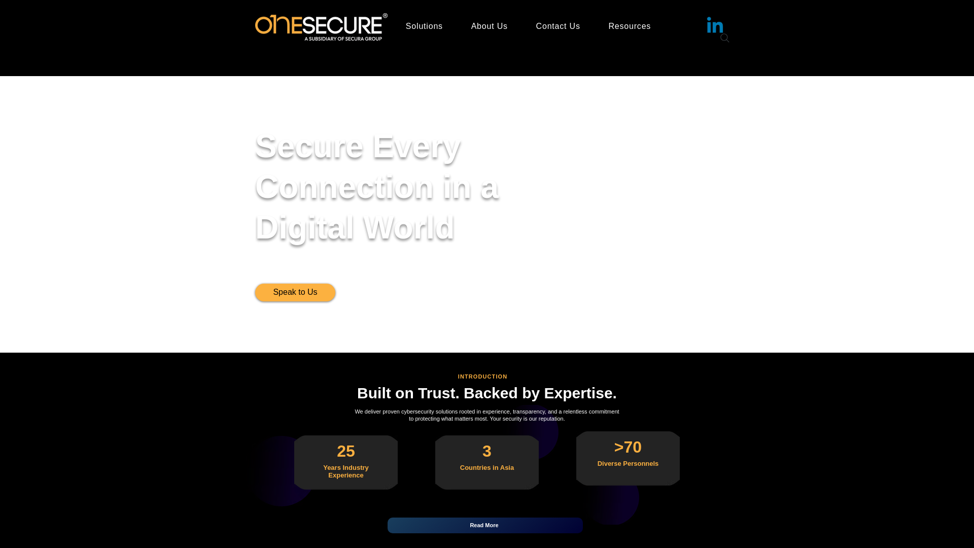 website screenshot of https://onesecureasia.com/