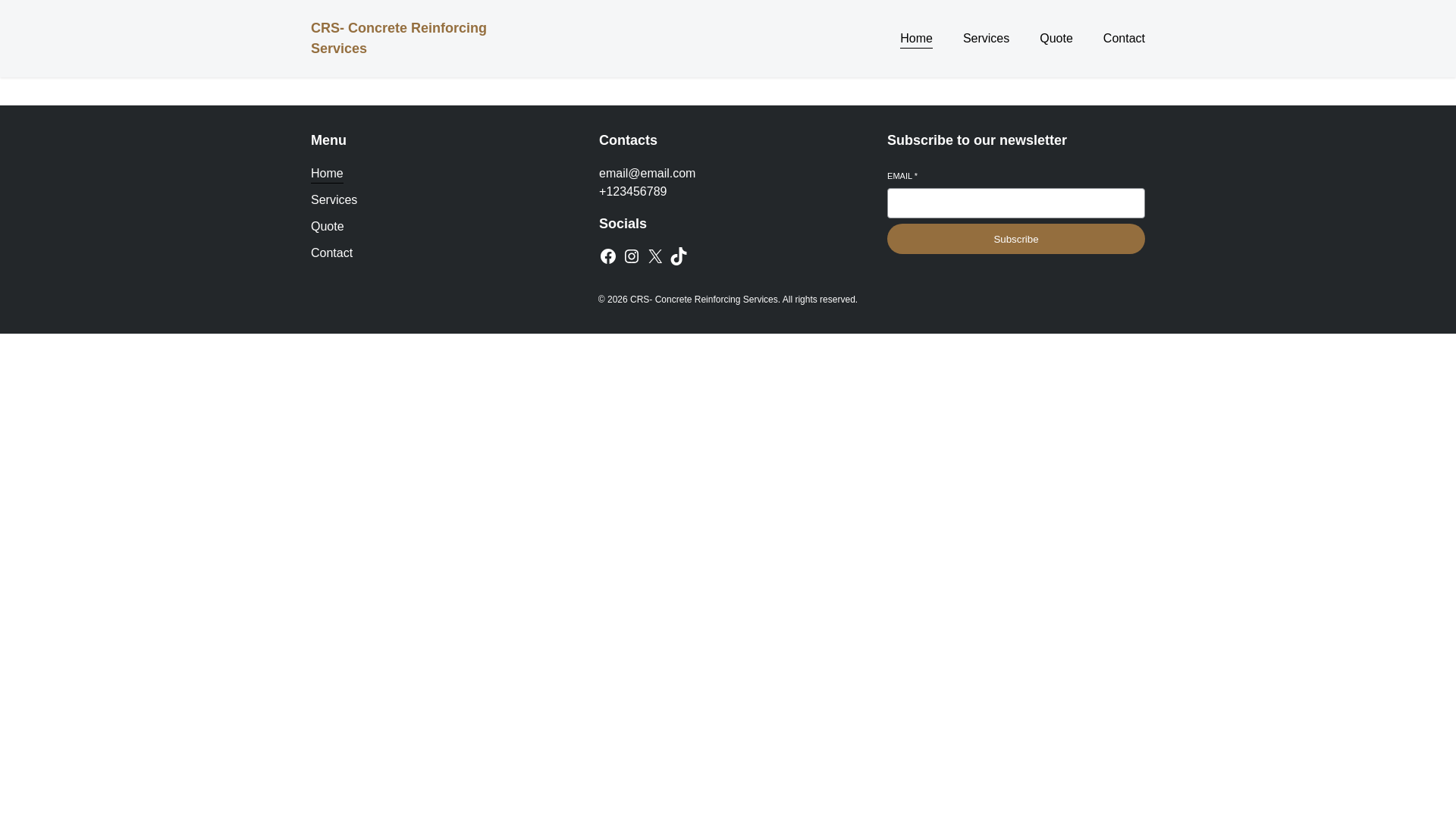 website screenshot of https://concretereinforcingservices.com/