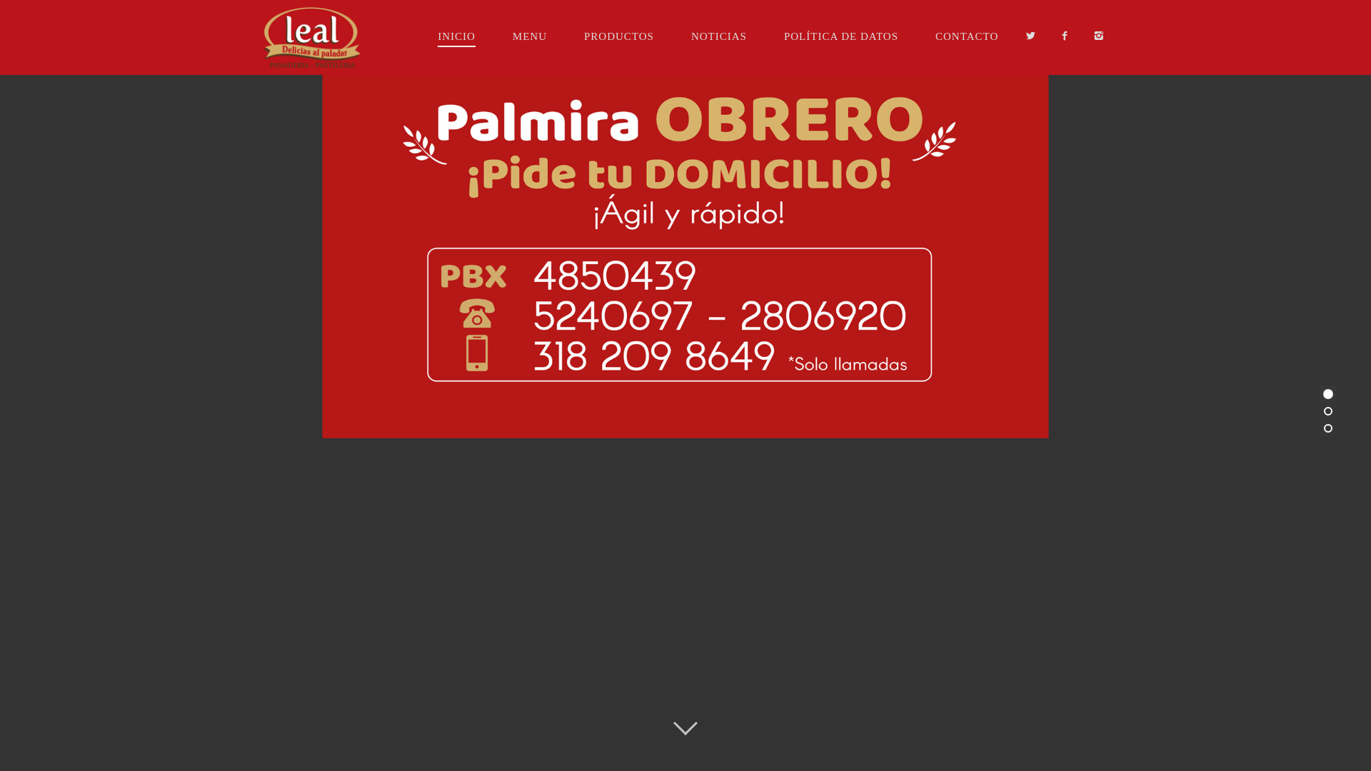 website screenshot of https://panaderialeal.com/