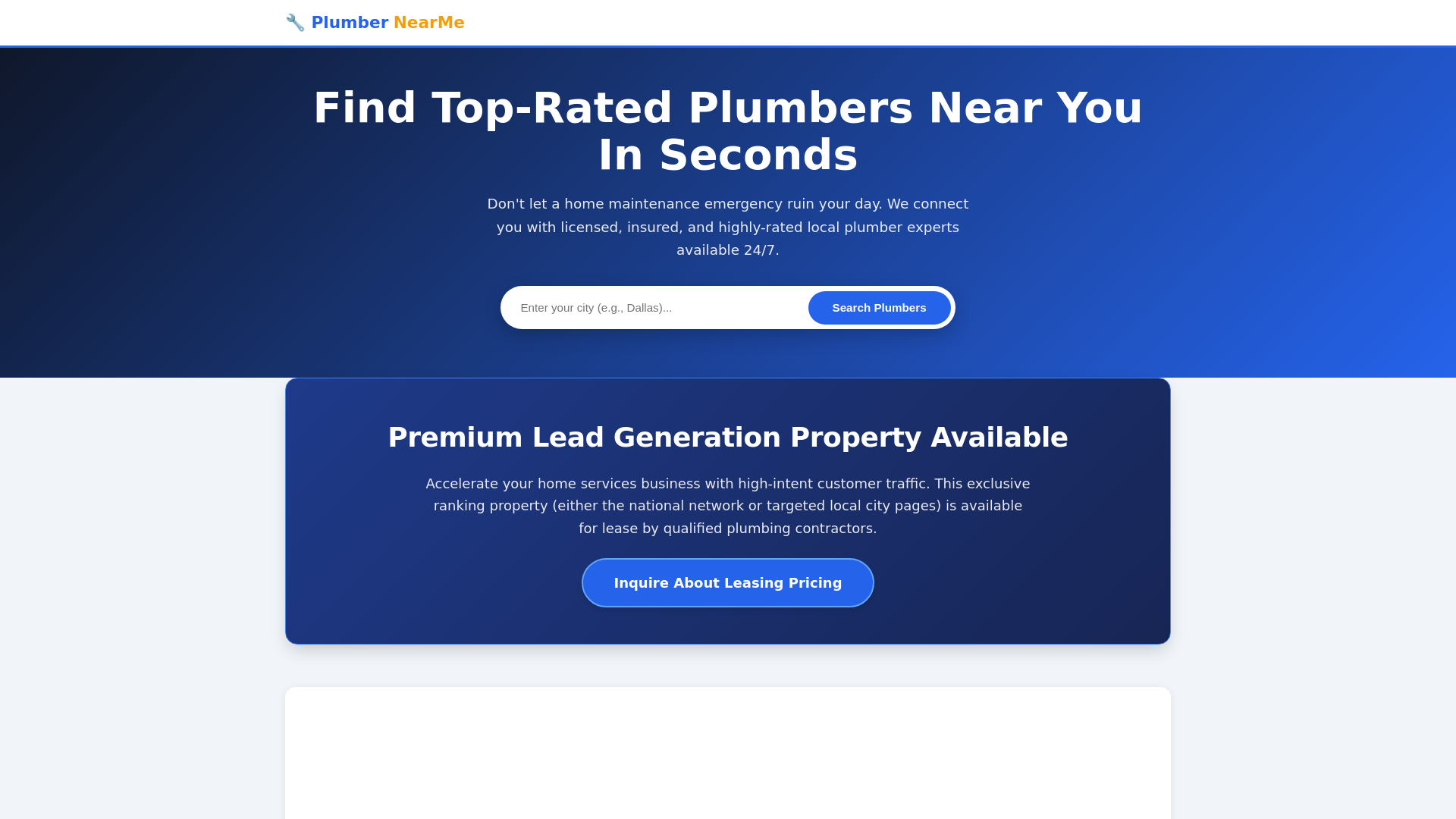 website screenshot of https://plumbernearmeexpert.com/