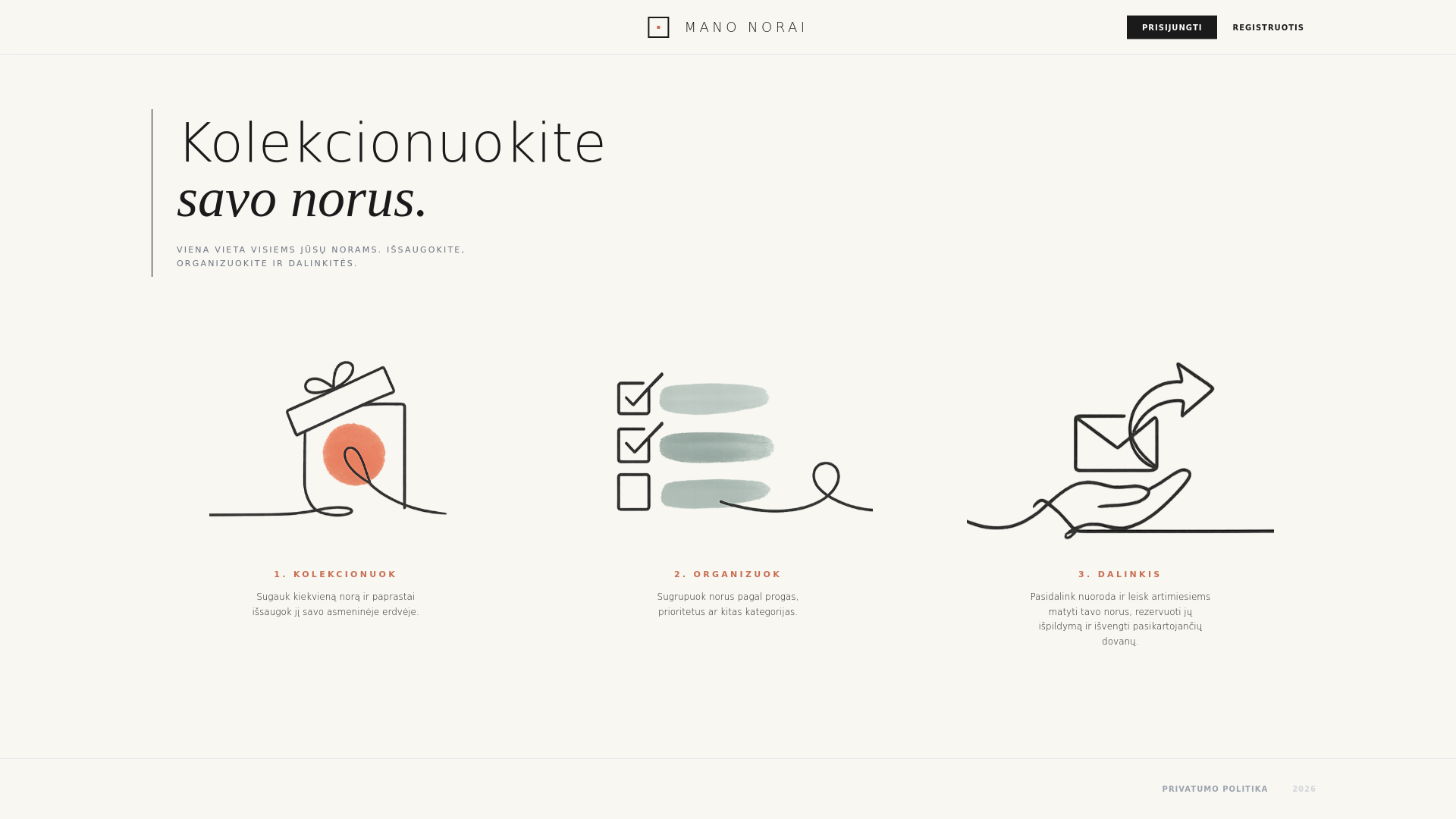 website screenshot of https://manonorai.lt/