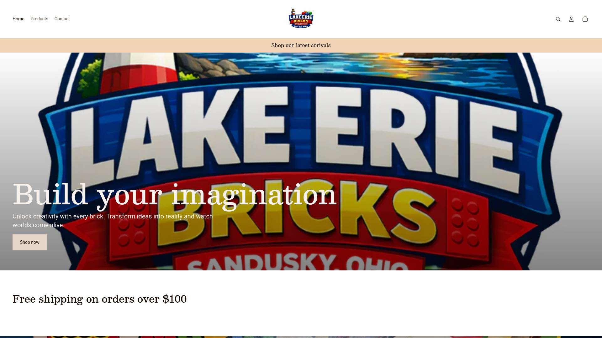 website screenshot of https://lakeeriebricks.com/