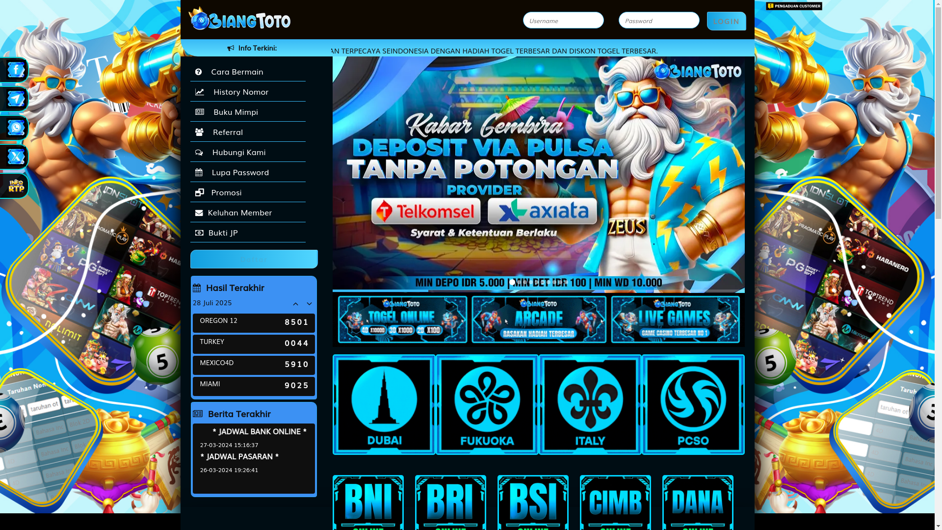 website screenshot of https://biangtoto.fun/