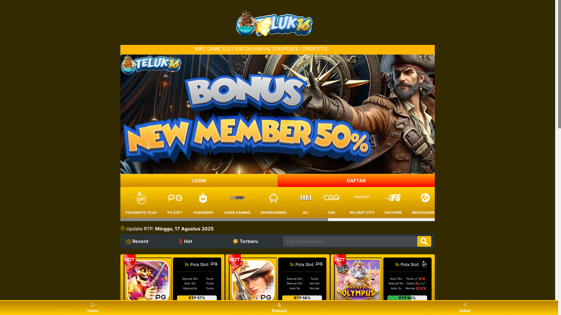 website screenshot of https://rtp-teluk16gacor.pages.dev/