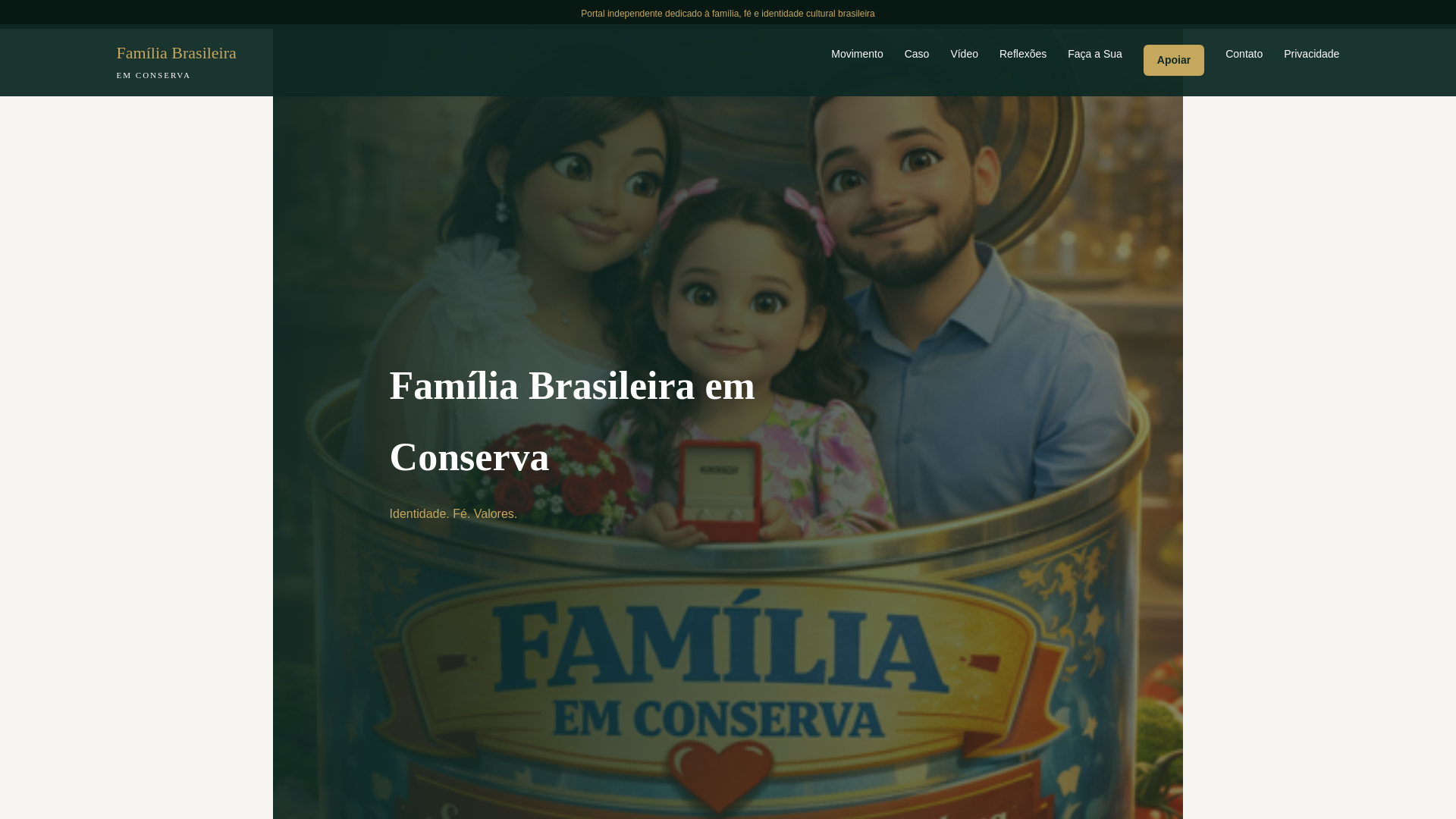 website screenshot of https://familiaemconserva.com.br/