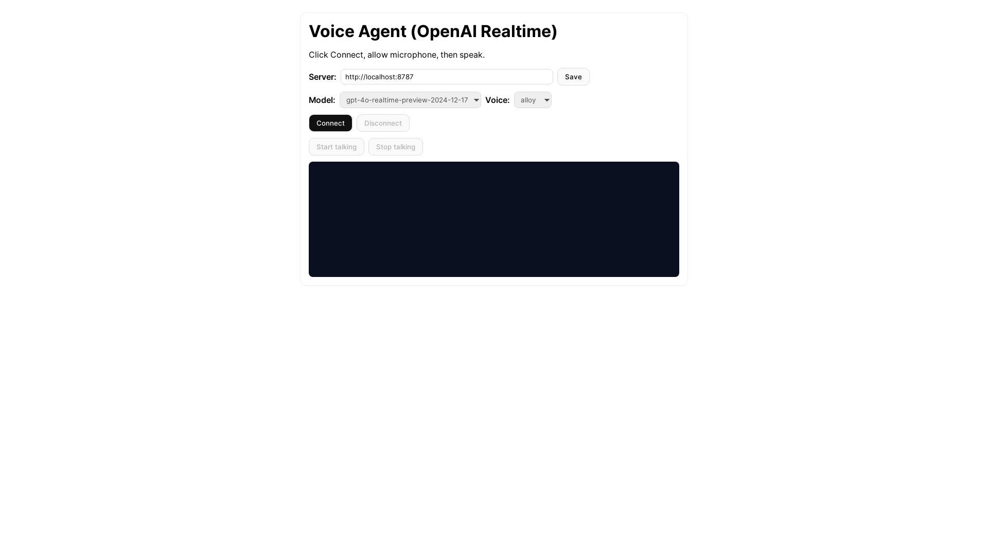 website screenshot of https://voice-agent-8bw.pages.dev/