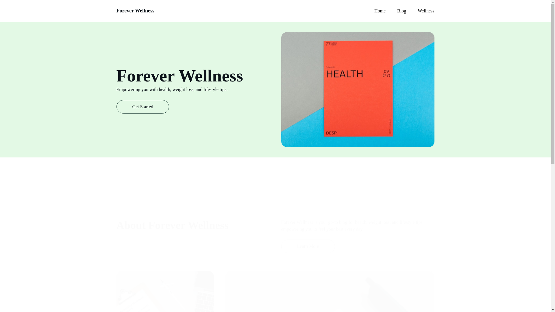 website screenshot of https://foreverwellness.blog/