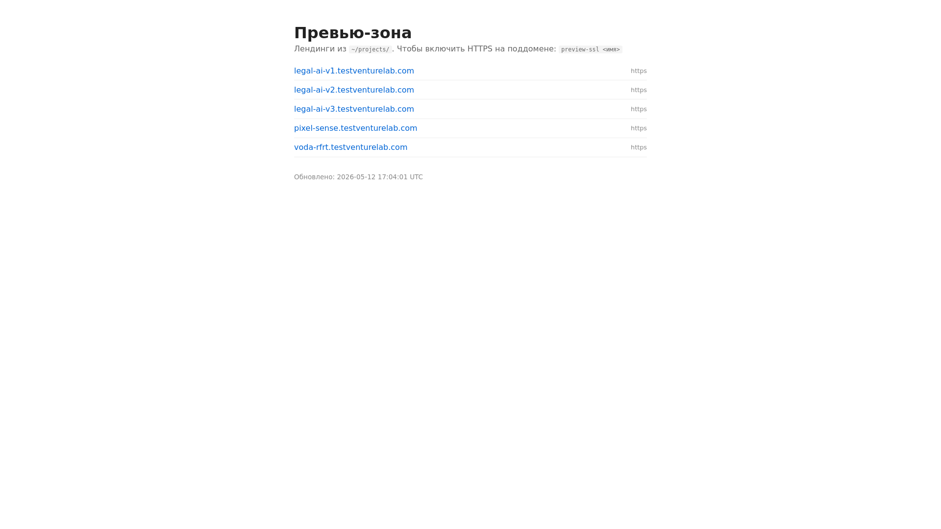 website screenshot of https://testventurelab.com/