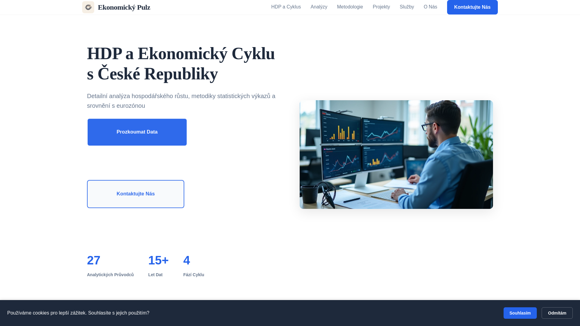 website screenshot of https://ekonomickypulz.com/