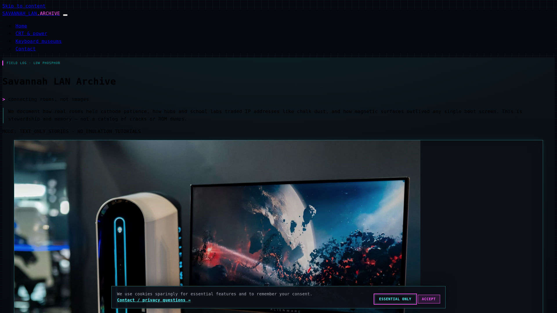 website screenshot of https://savannalanarchive.pro/