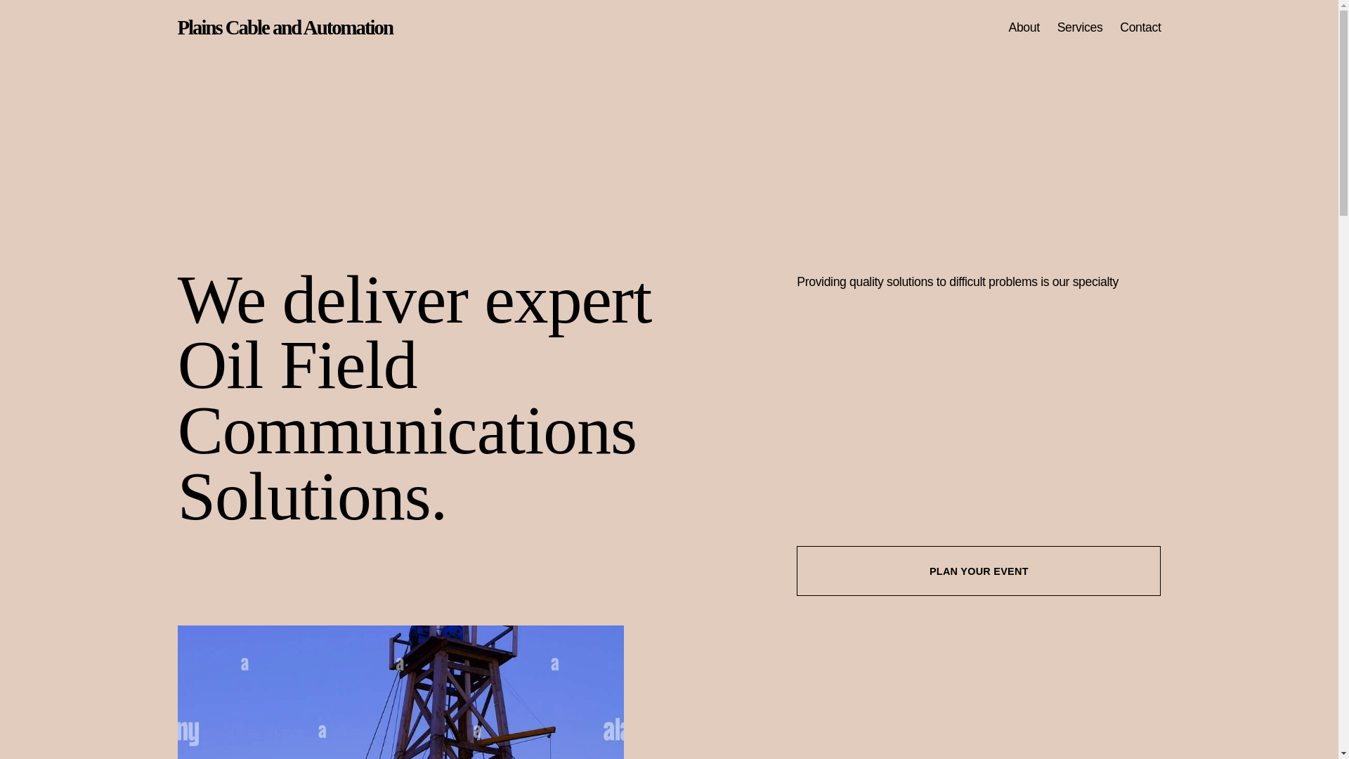 website screenshot of https://plainscableandautomations.com/