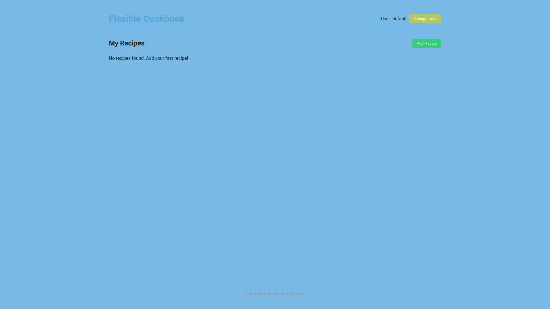 website screenshot of https://flexiblecookbook.com/