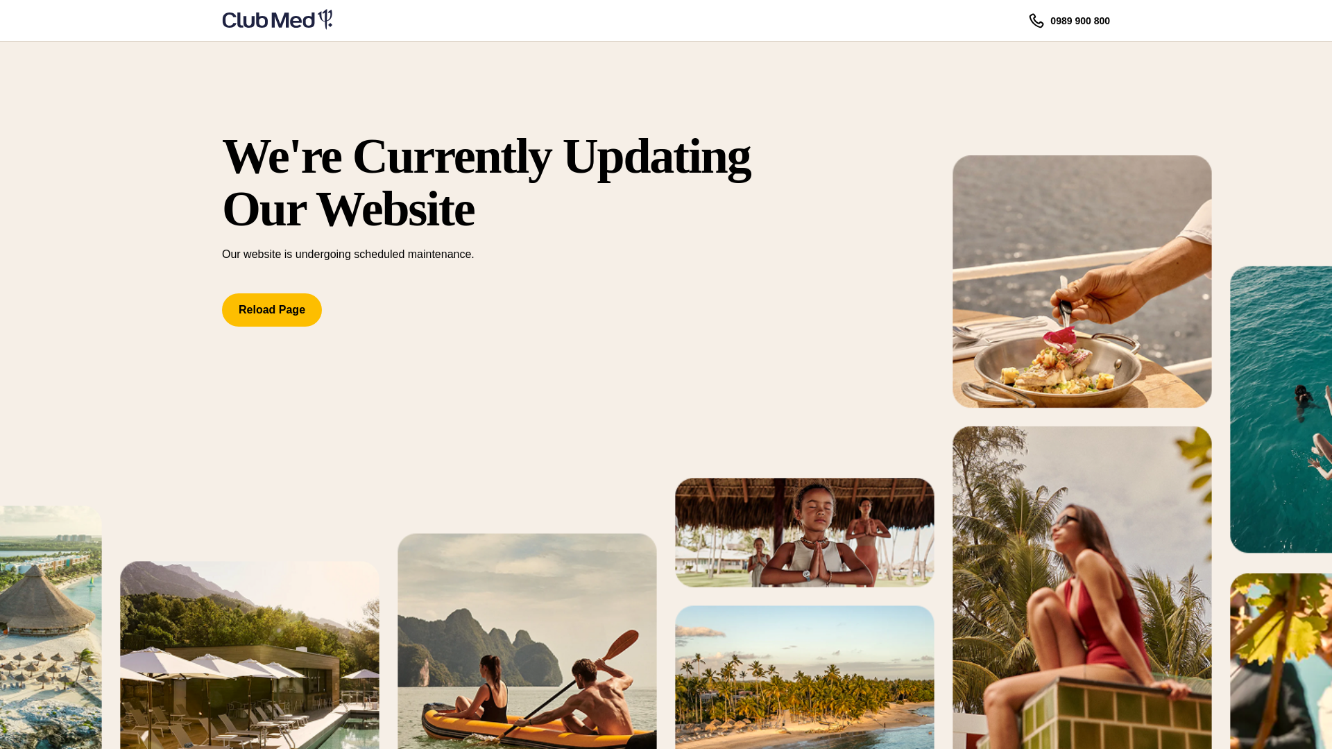 website screenshot of https://clubmed-maintenance-page.pages.dev/