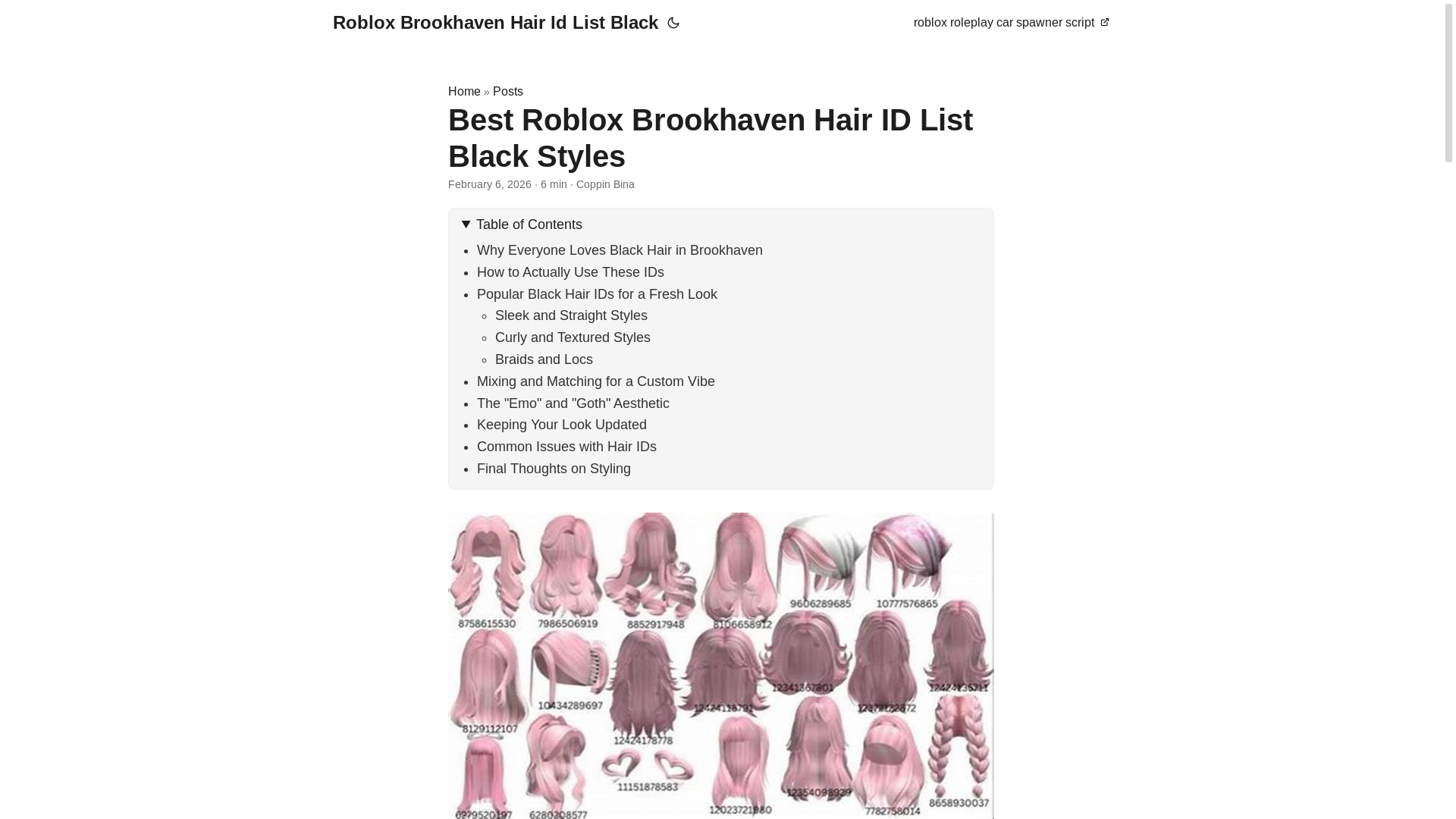 website screenshot of https://roblox-brookhaven-hair-id-list-black.pages.dev/