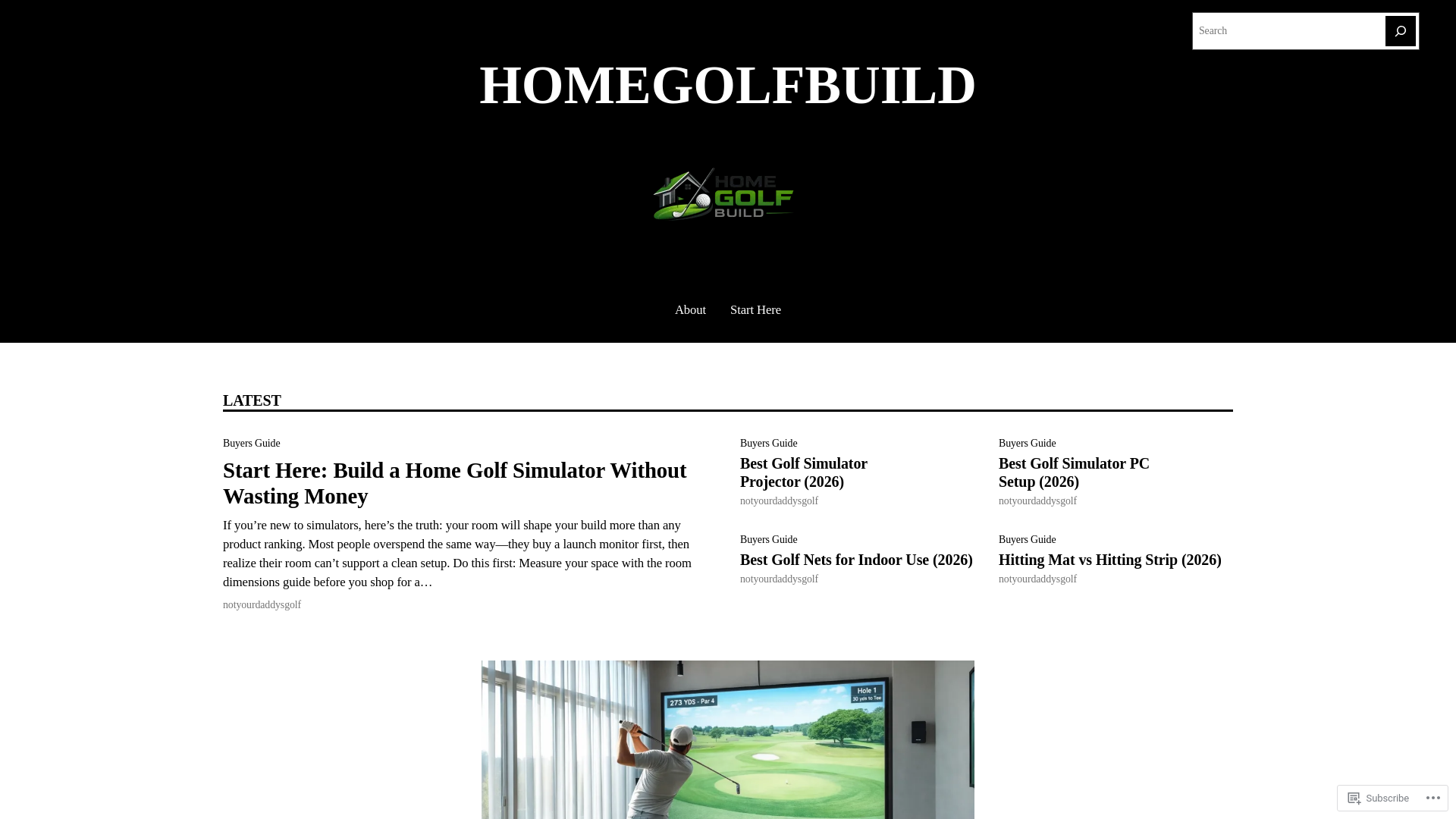 website screenshot of https://homegolfbuild.com/
