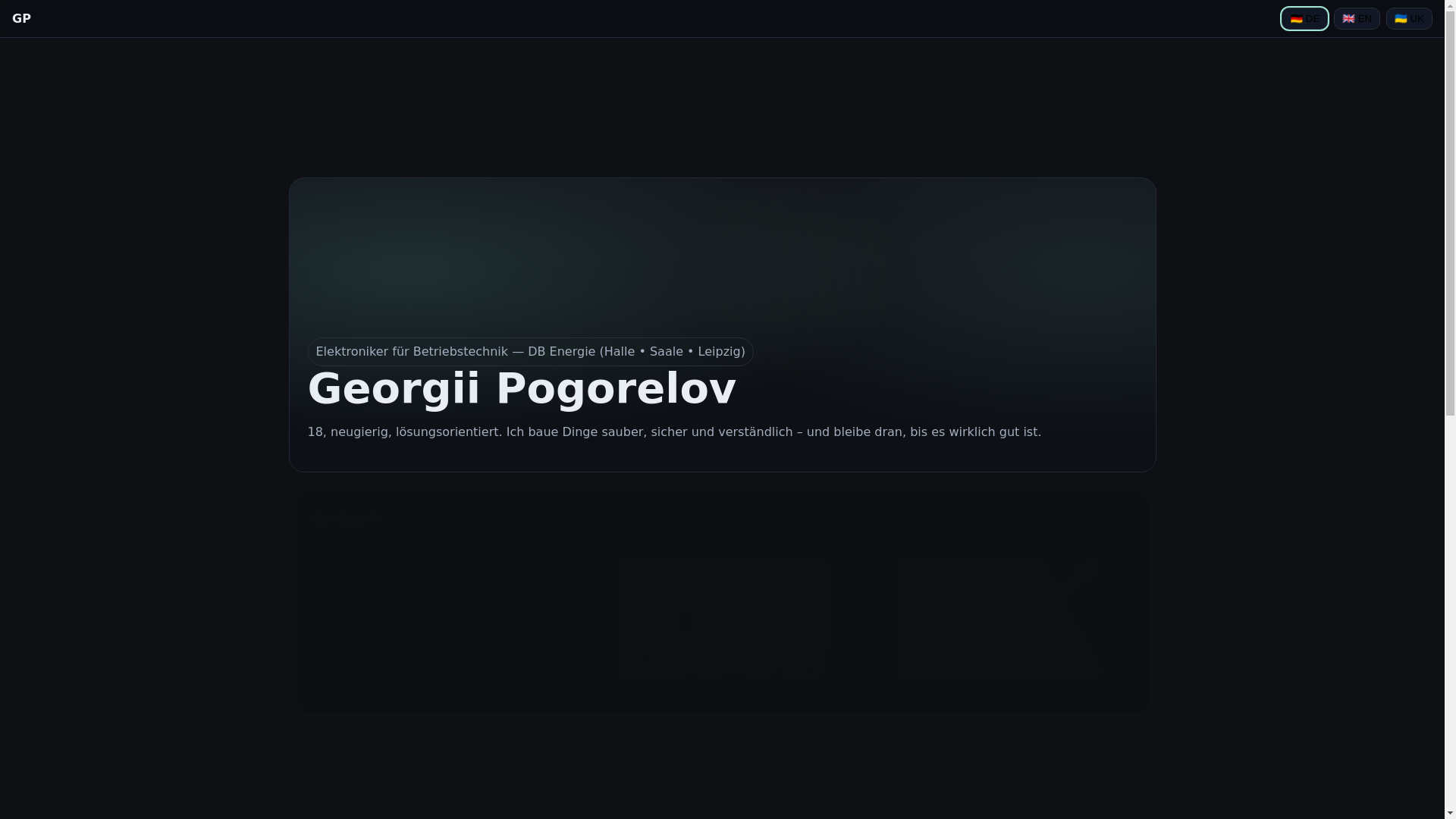 website screenshot of https://georgii-usa-azubi.de/