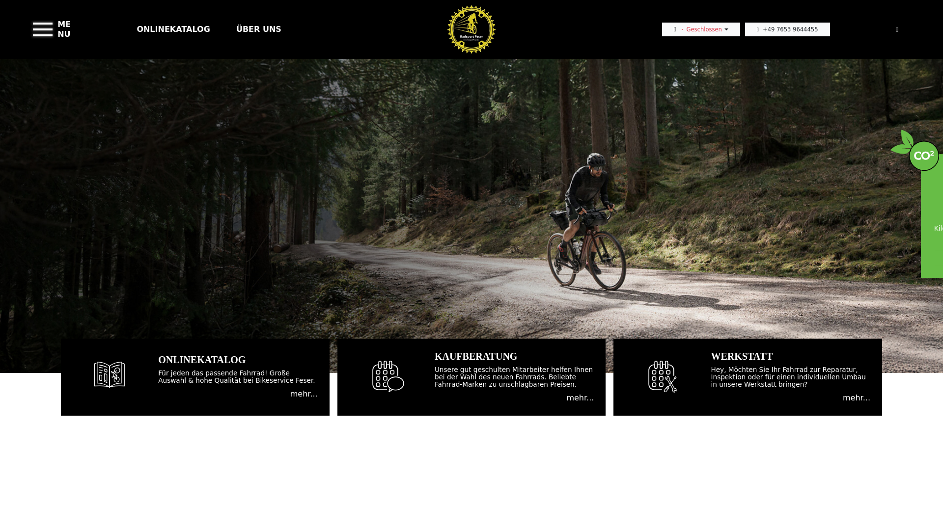 website screenshot of https://radsport-feser.de